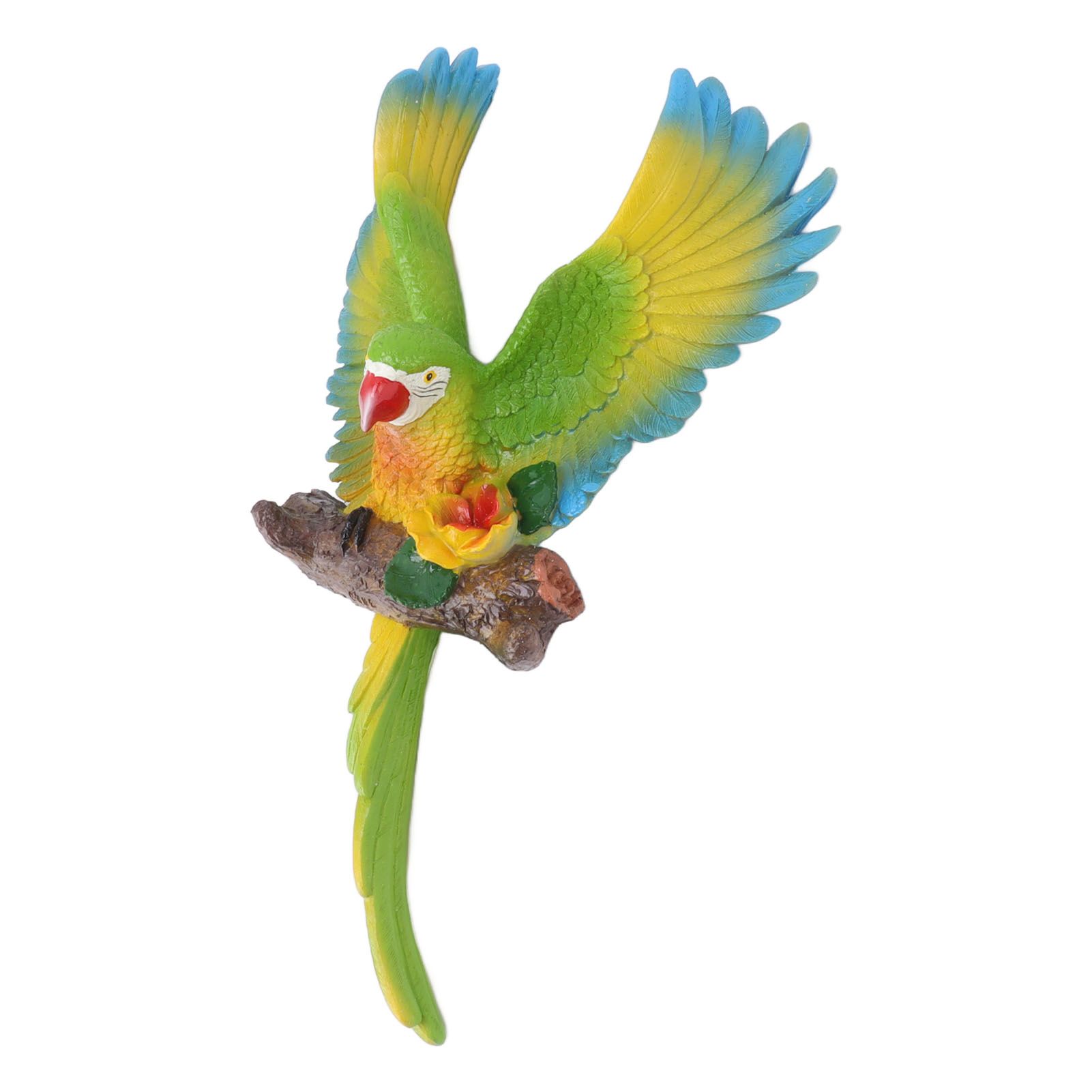 Parrot Wall Decoration Resin Vivid Flapping Hanging Parrot Statue Bird view 2