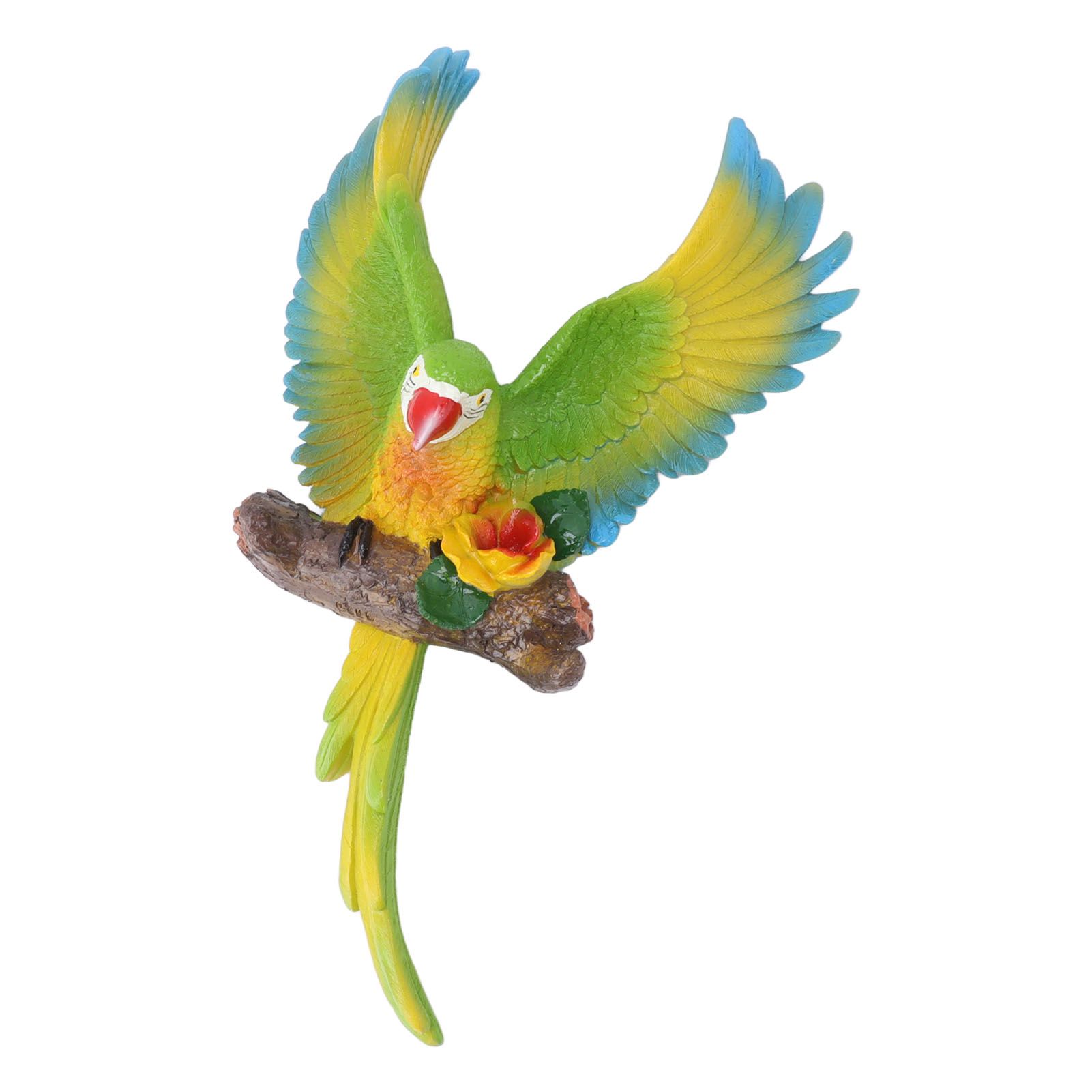 Parrot Wall Decoration Resin Vivid Flapping Hanging Parrot Statue Bird view 3
