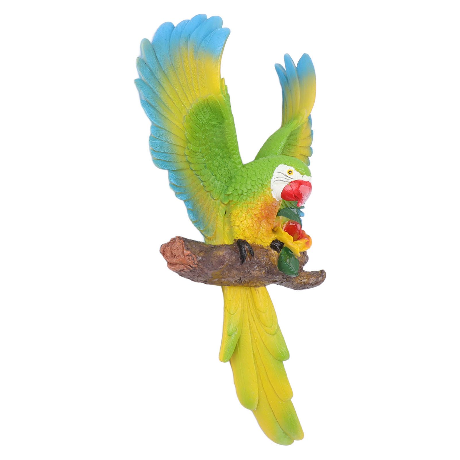 Parrot Wall Decoration Resin Vivid Flapping Hanging Parrot Statue Bird view 4