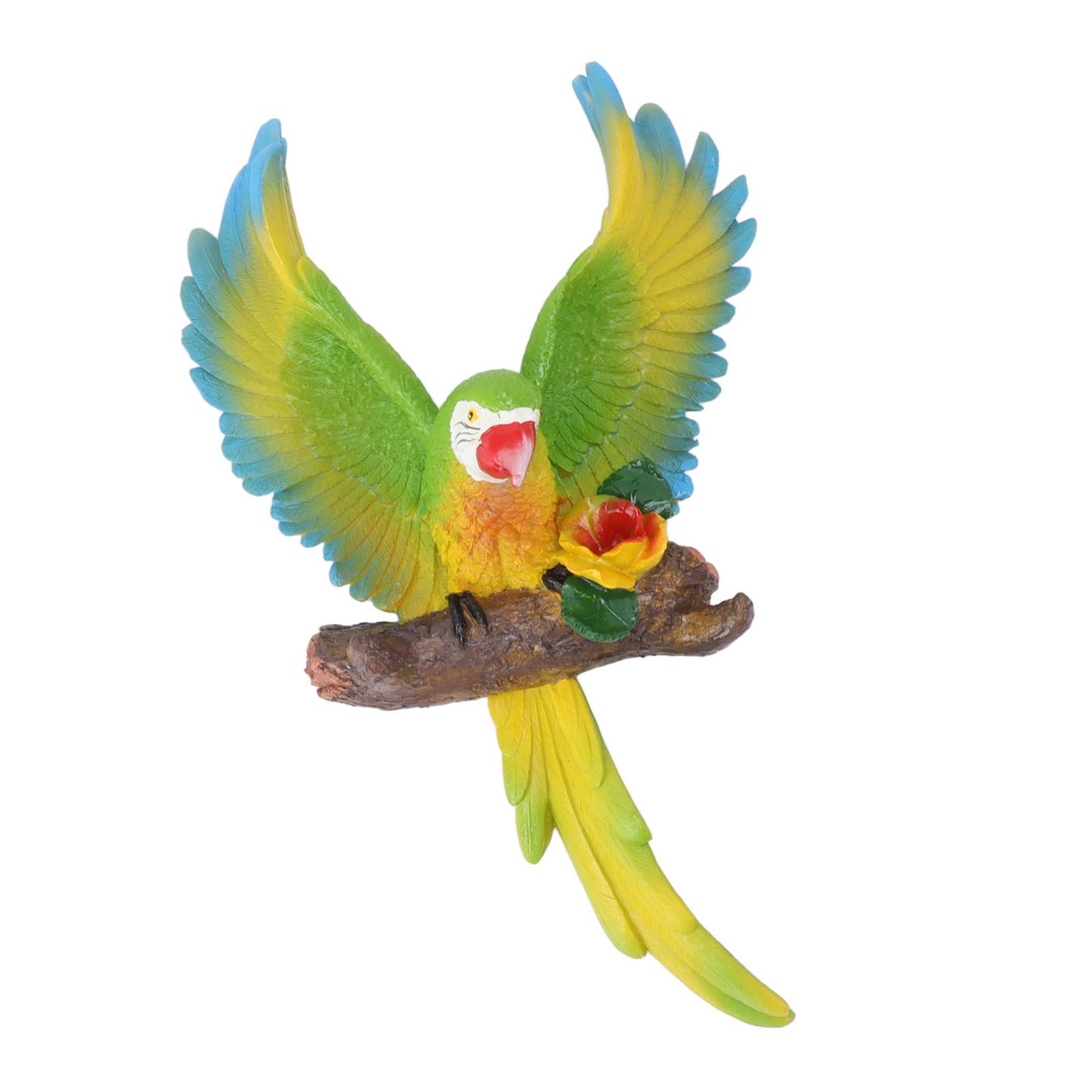 Parrot Wall Decoration Resin Vivid Flapping Hanging Parrot Statue Bird view 6