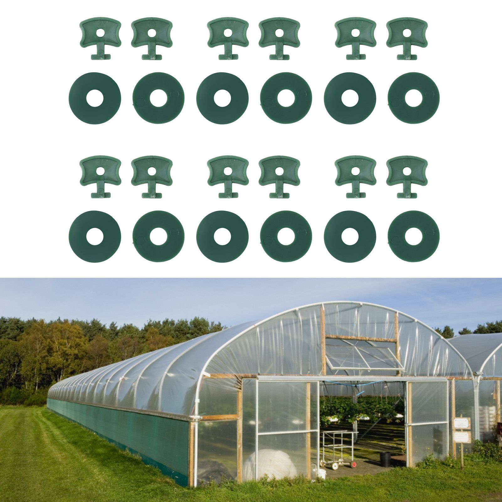 100PCS Greenhouse Twist Clips Plastic Shading Fixing Clips with Washers for view 11