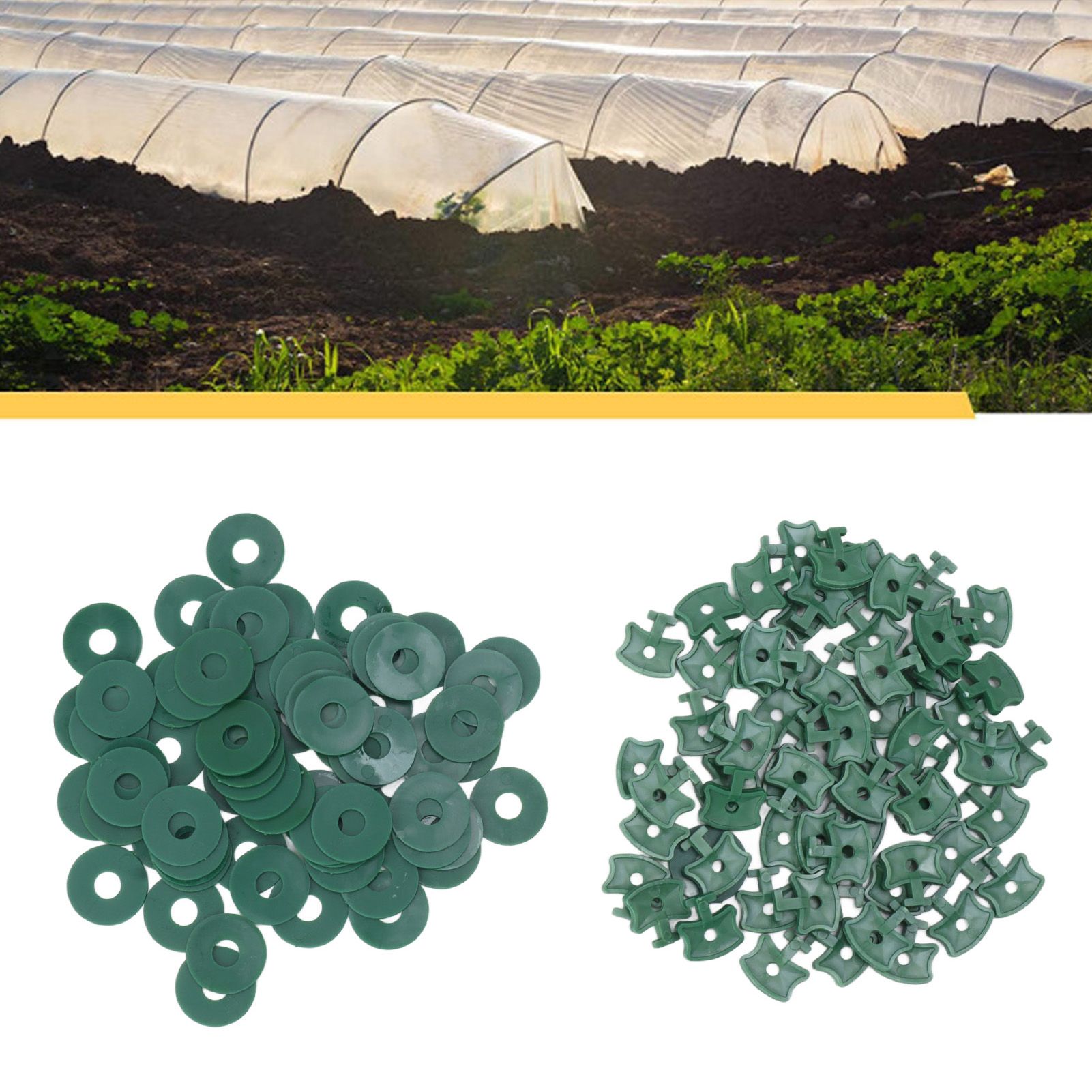 100PCS Greenhouse Twist Clips Plastic Shading Fixing Clips with Washers for view 12