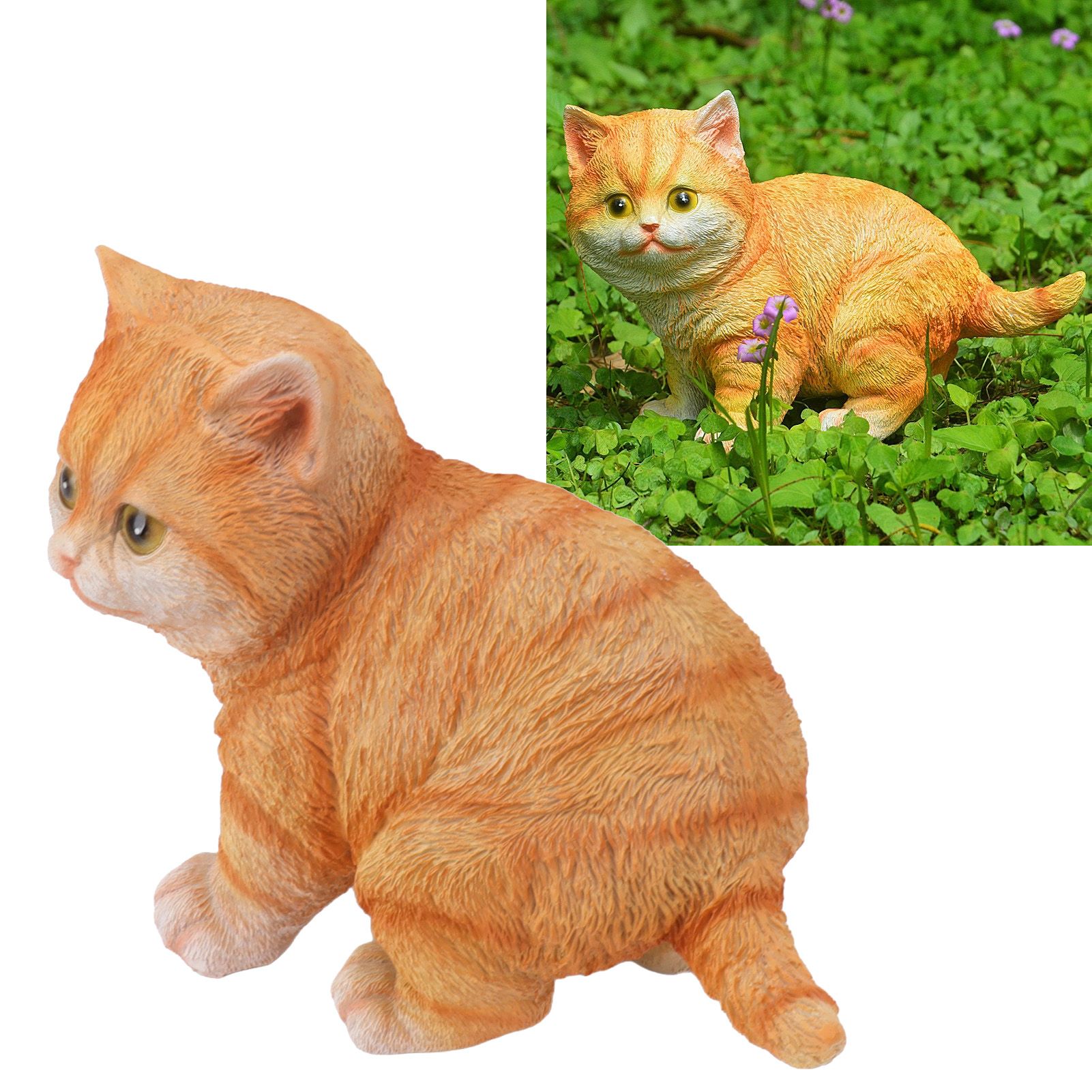 Outdoor Garden Decor Cat Statues Kitten Ornaments Gardening Decorations view 12