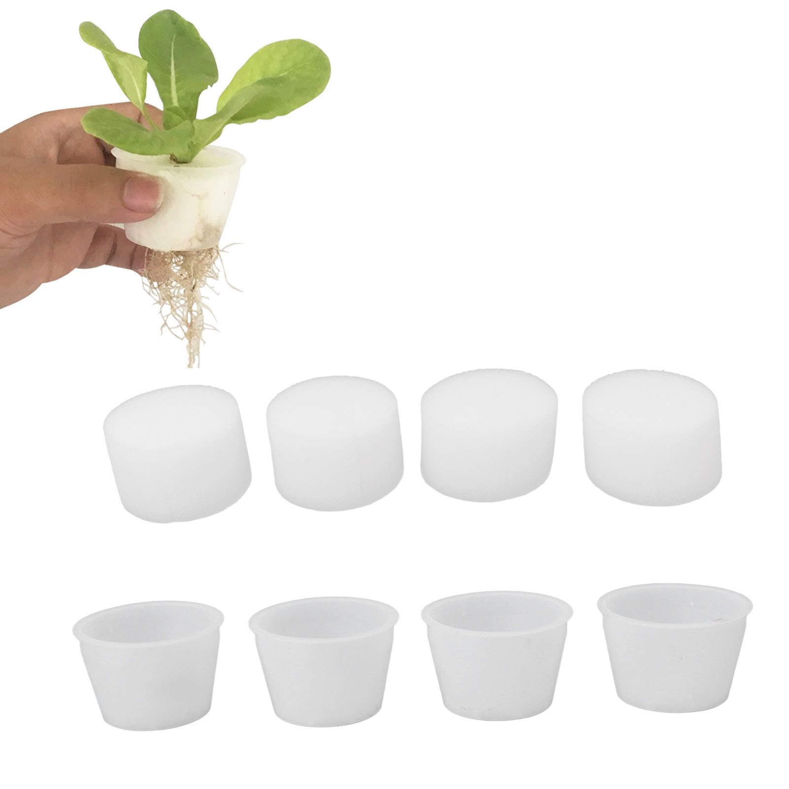 100 Set Hydroponic Grow Baskets Sponges Circular Planting Baskets Plant Growth view 11