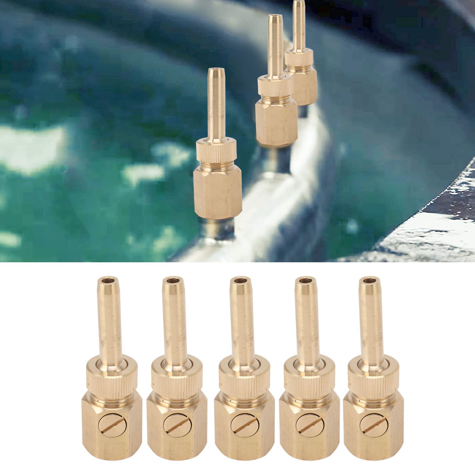5PCS Fountain Nozzle Fountain Water Spray Sprinkler Head Swimming Pool Brass view 12