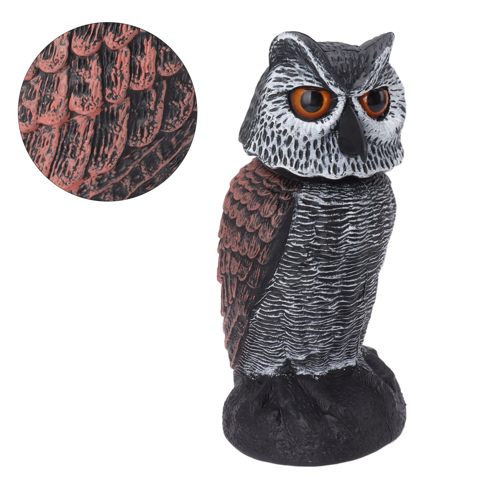 Plastic Shake Head Owl Decoy To Scare Birds Away Scarecrow Fake Owl Outdoor view 9