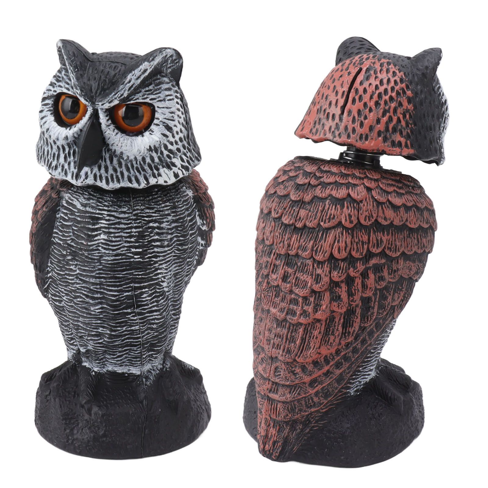 Plastic Shake Head Owl Decoy To Scare Birds Away Scarecrow Fake Owl Outdoor view 10