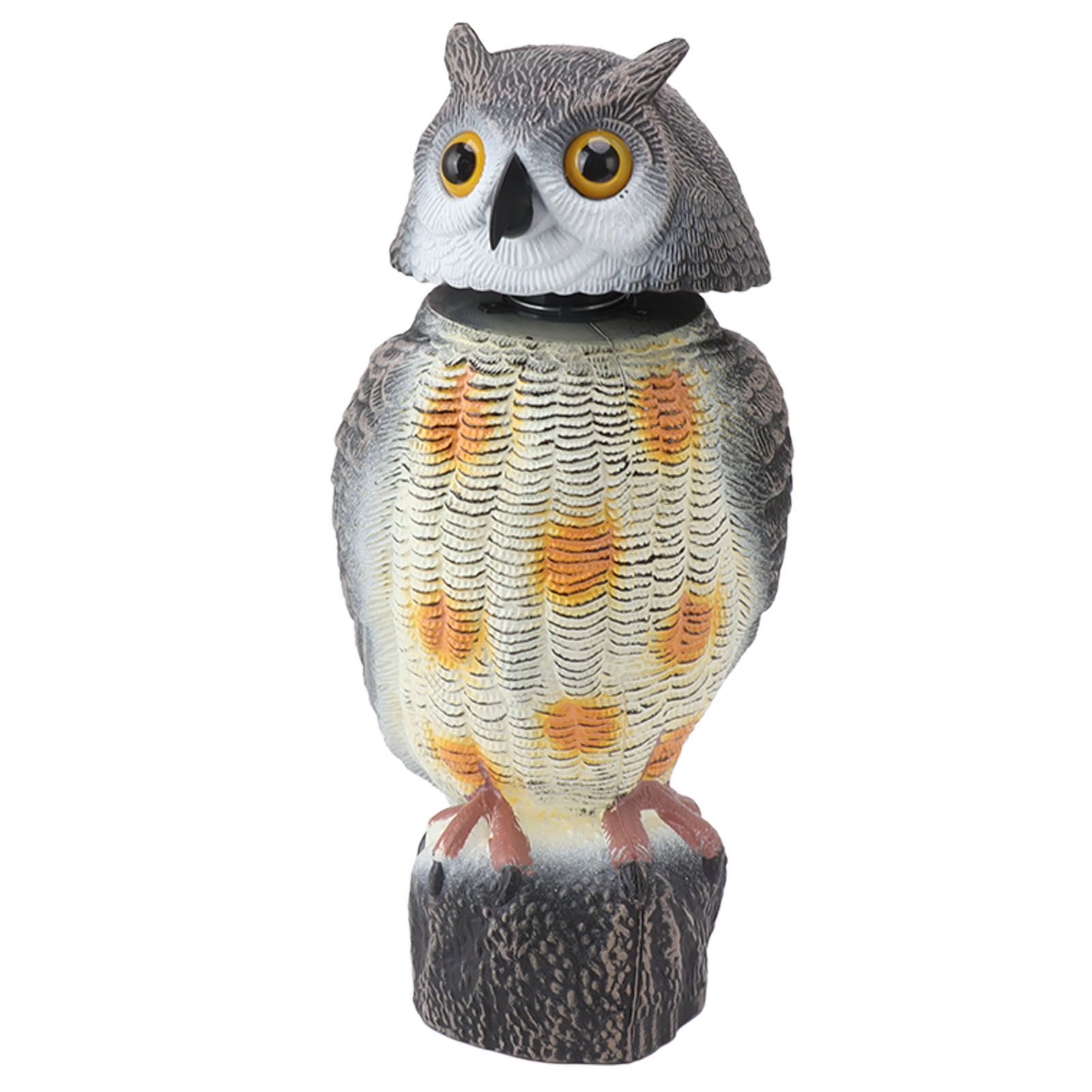 Fake Owl Statue Plastic Owl Bird Deterrents Scarecrow Owl Decoy with Shaking