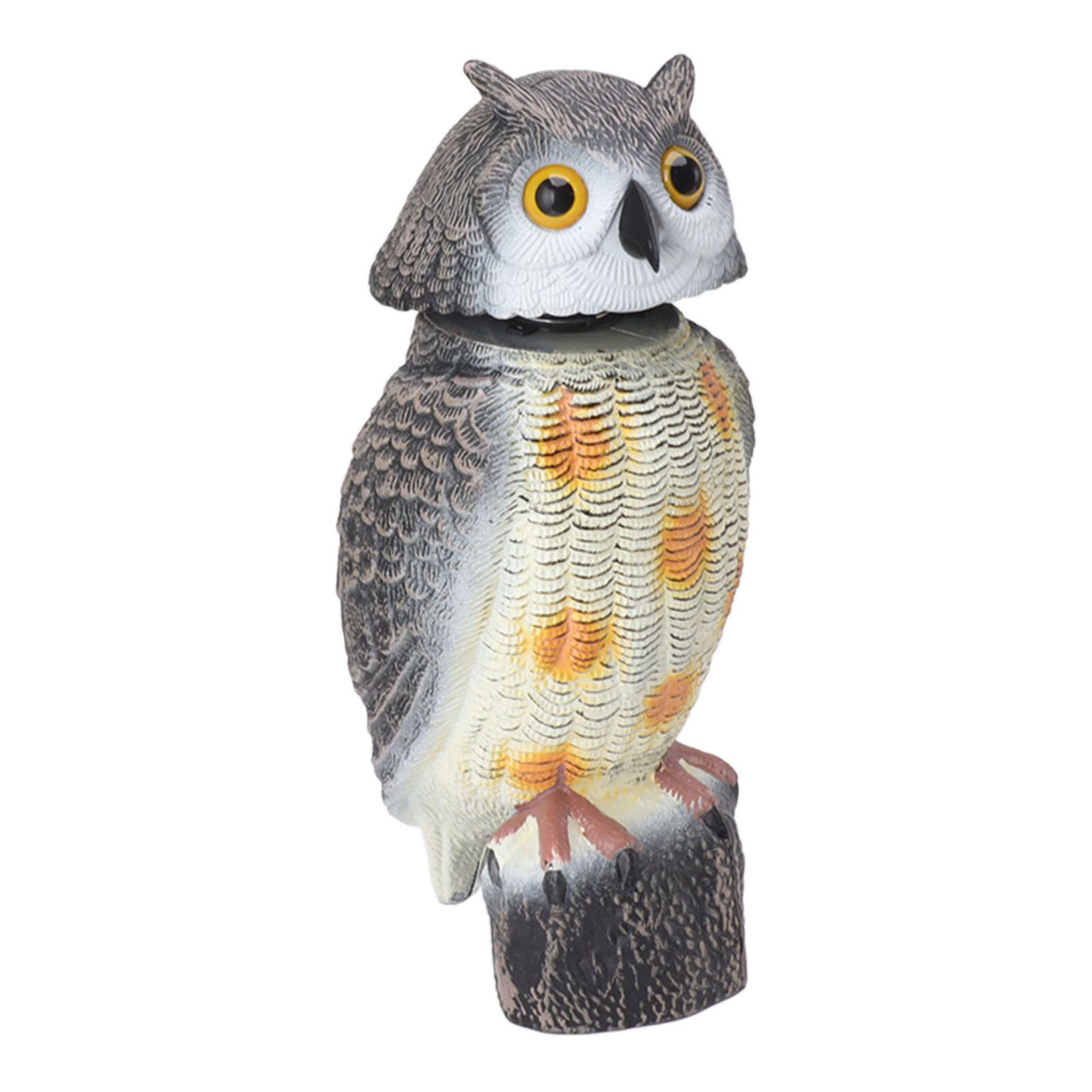 Fake Owl Statue Plastic Owl Bird Deterrents Scarecrow Owl Decoy with Shaking view 8