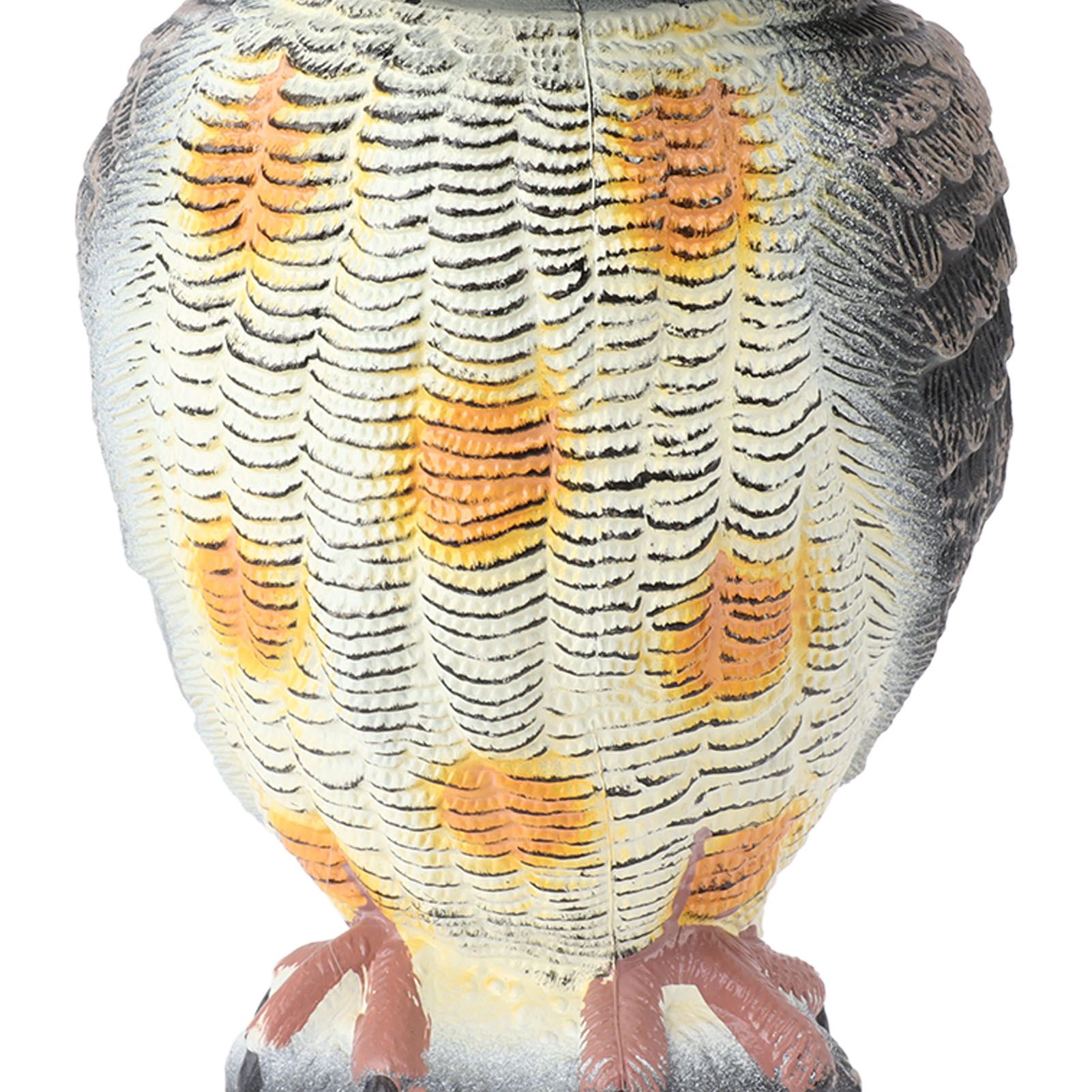 Fake Owl Statue Plastic Owl Bird Deterrents Scarecrow Owl Decoy with Shaking view 14