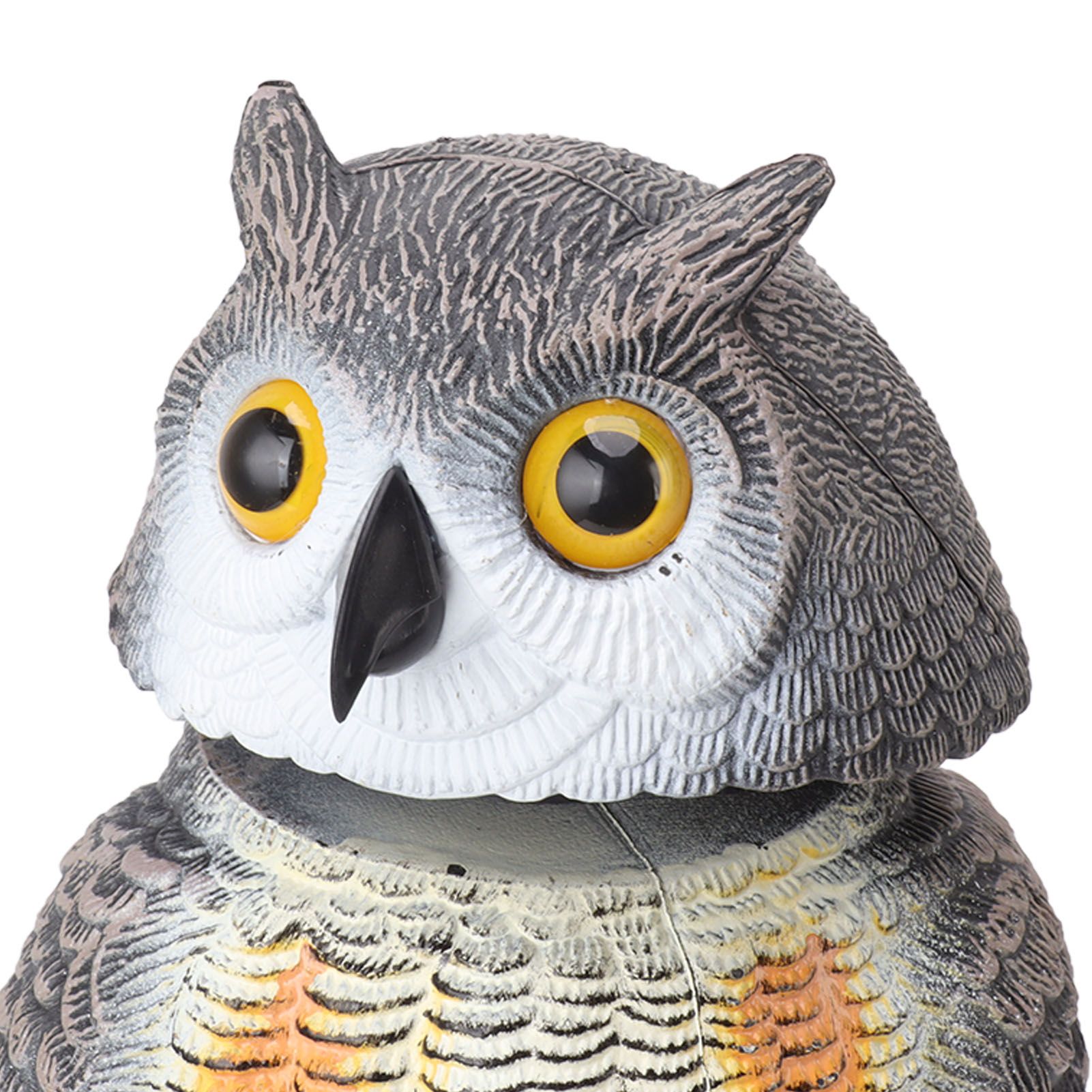 Fake Owl Statue Plastic Owl Bird Deterrents Scarecrow Owl Decoy with Shaking view 15