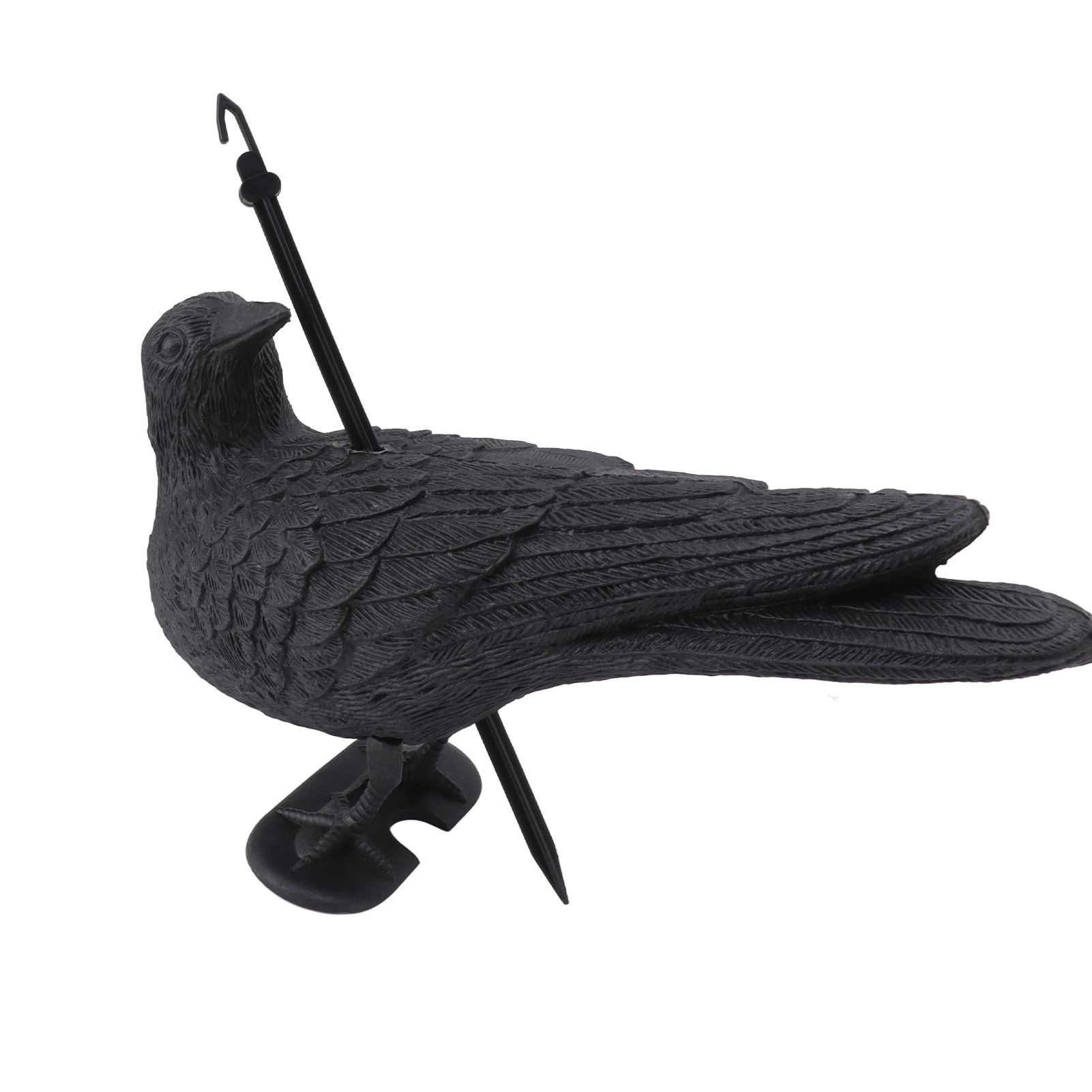 Realistic Elbow Crow Statue Plastic Waterproof Crow Decoys for Yard Garden