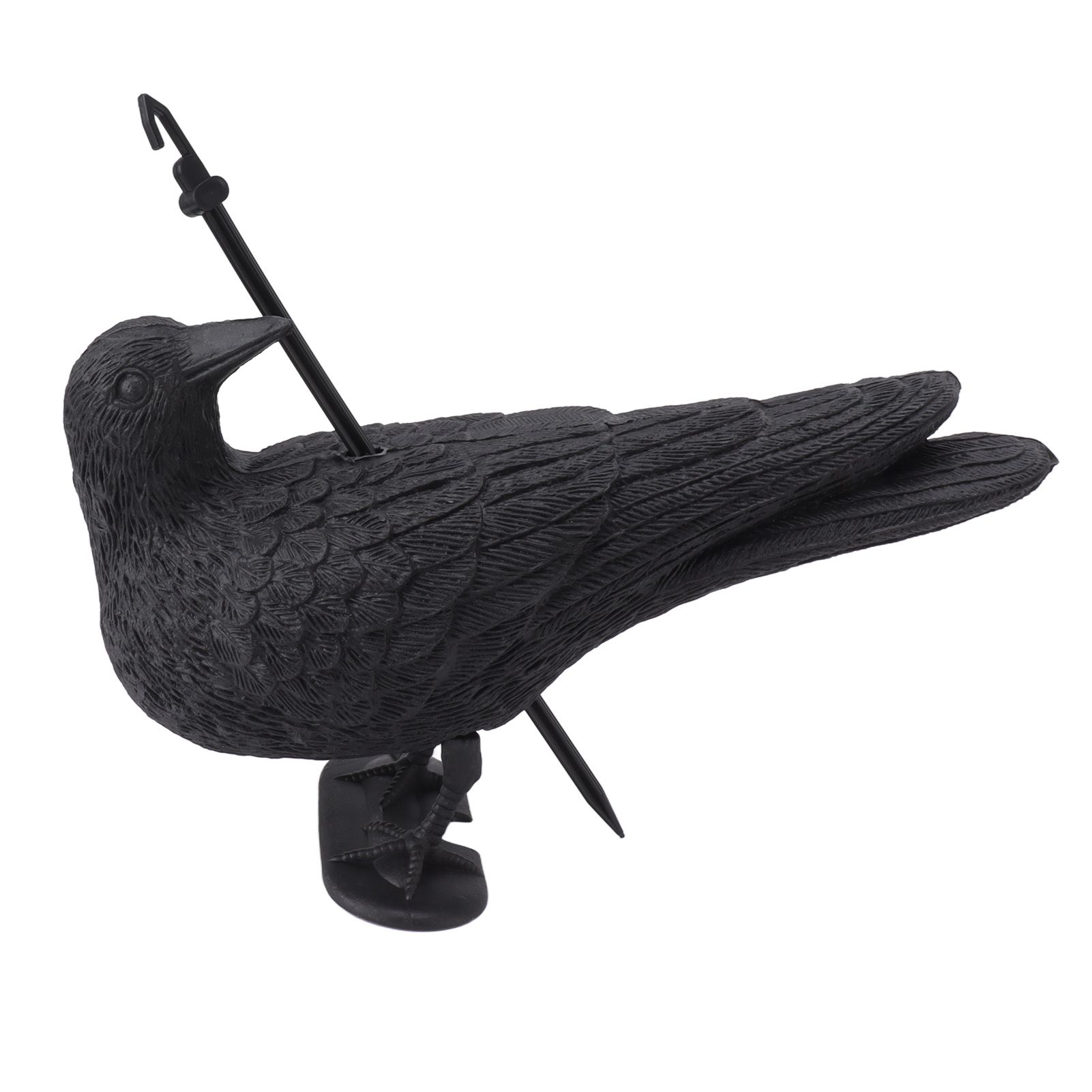 Realistic Elbow Crow Statue Plastic Waterproof Crow Decoys for Yard Garden view 4
