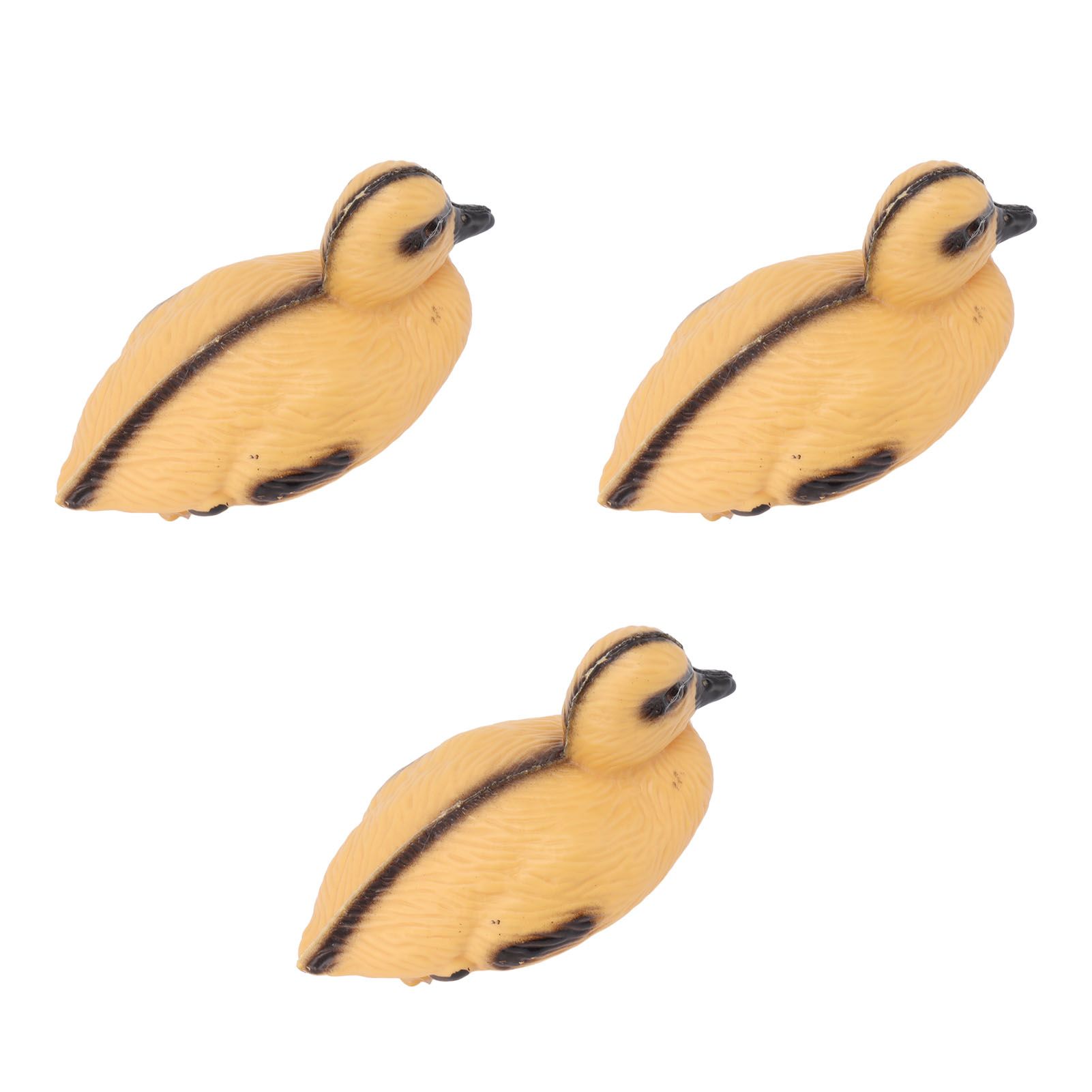 3Pcs Floating Yellow Duckling Realistic Plastic Duck Fish Pond Ornament for view 2