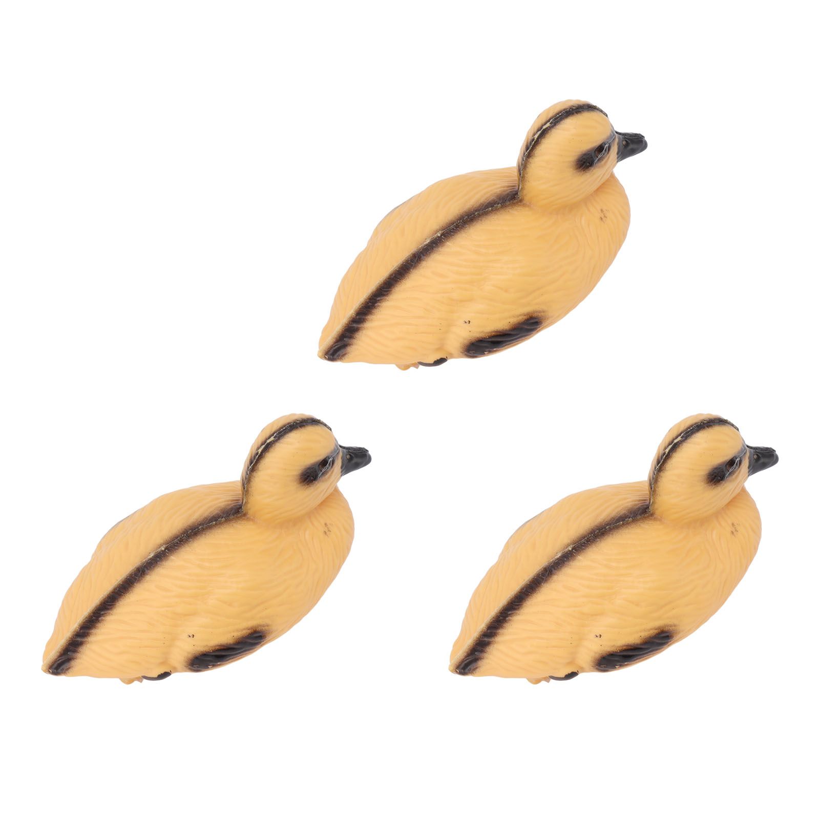 3Pcs Floating Yellow Duckling Realistic Plastic Duck Fish Pond Ornament for view 3