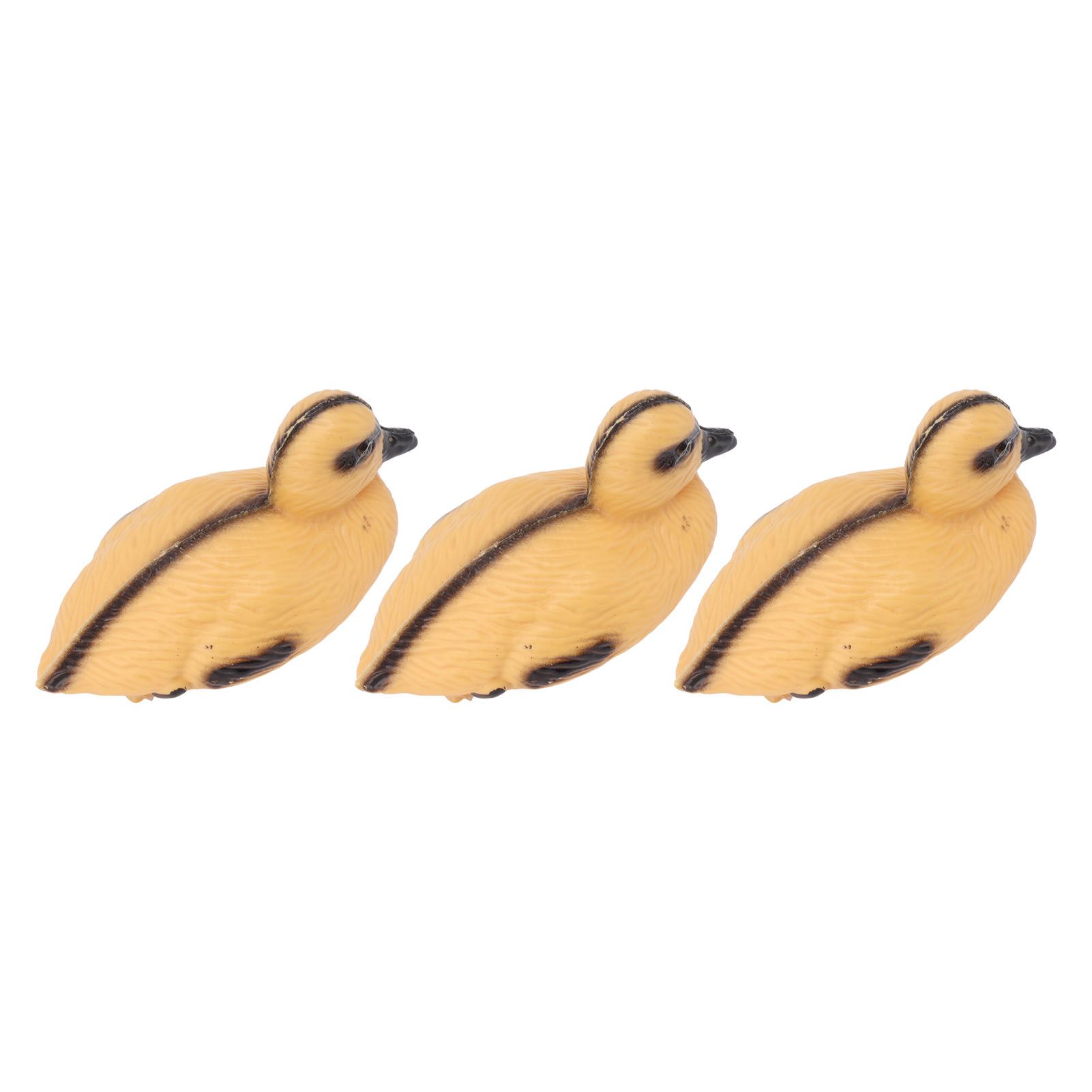 3Pcs Floating Yellow Duckling Realistic Plastic Duck Fish Pond Ornament for view 4