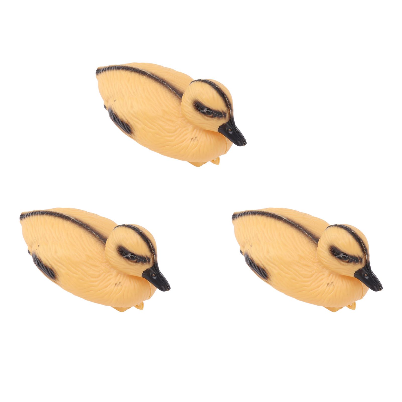 3Pcs Floating Yellow Duckling Realistic Plastic Duck Fish Pond Ornament for view 6