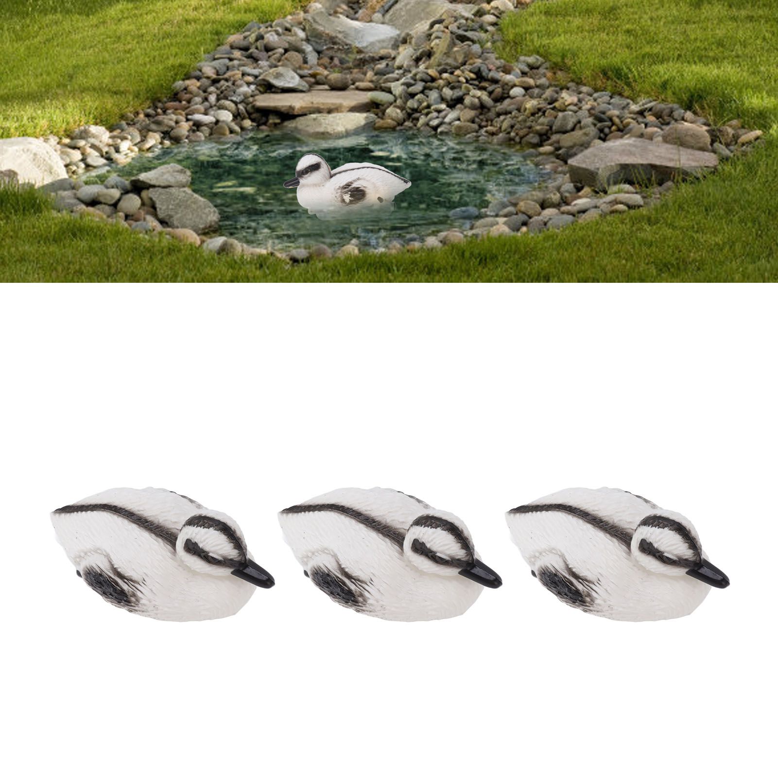 3Pcs Floating Yellow Duckling Realistic Plastic Duck Fish Pond Ornament for view 11