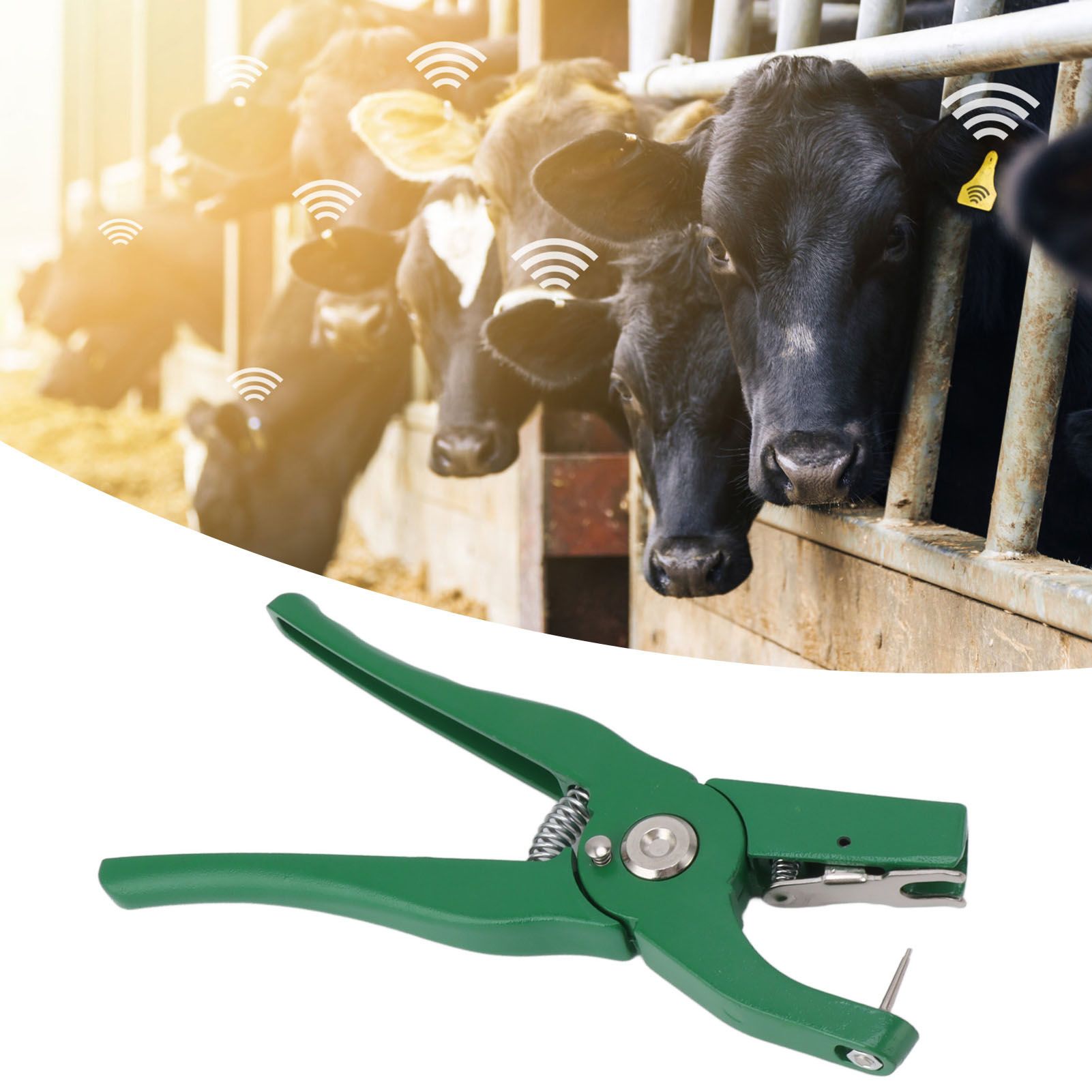 Green Ear Tag Plier Aluminum Alloy Livestock Ear Tag Applicator Portable Ear view 12