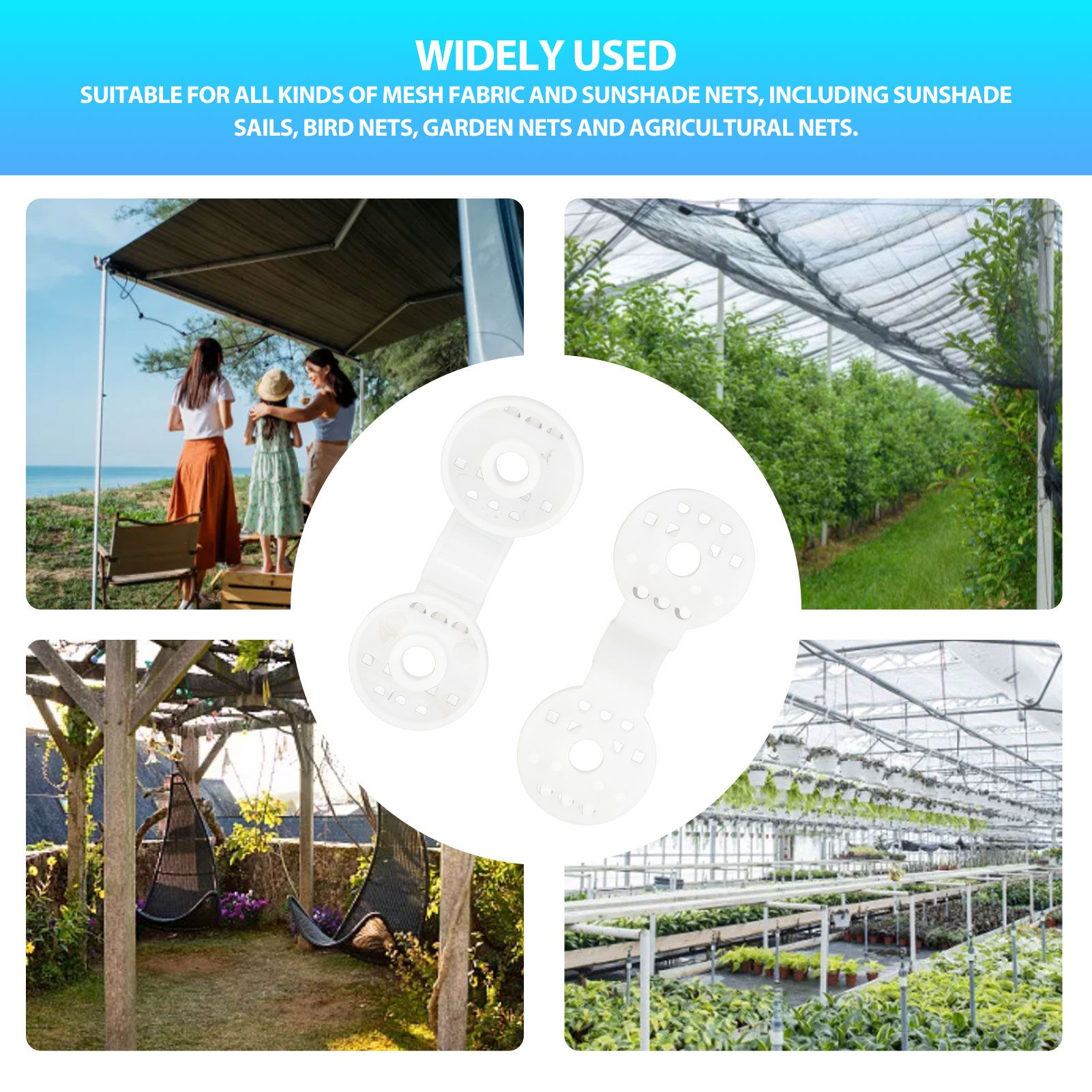 100pcs Shade Cloth Plastic Clips Round Fixing Clips for Greenhouse Outdoor view 15