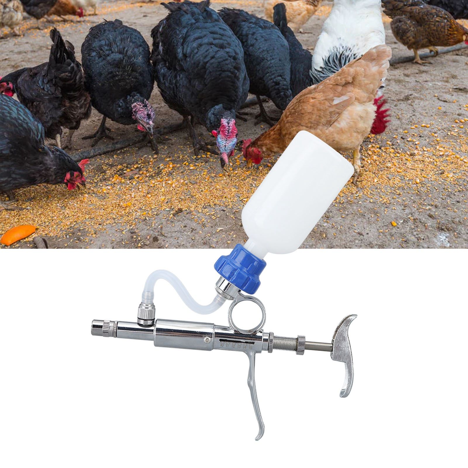 Adjustable Continuous Injection Syringe Stainless Steel Plastic Animal Syringe view 11