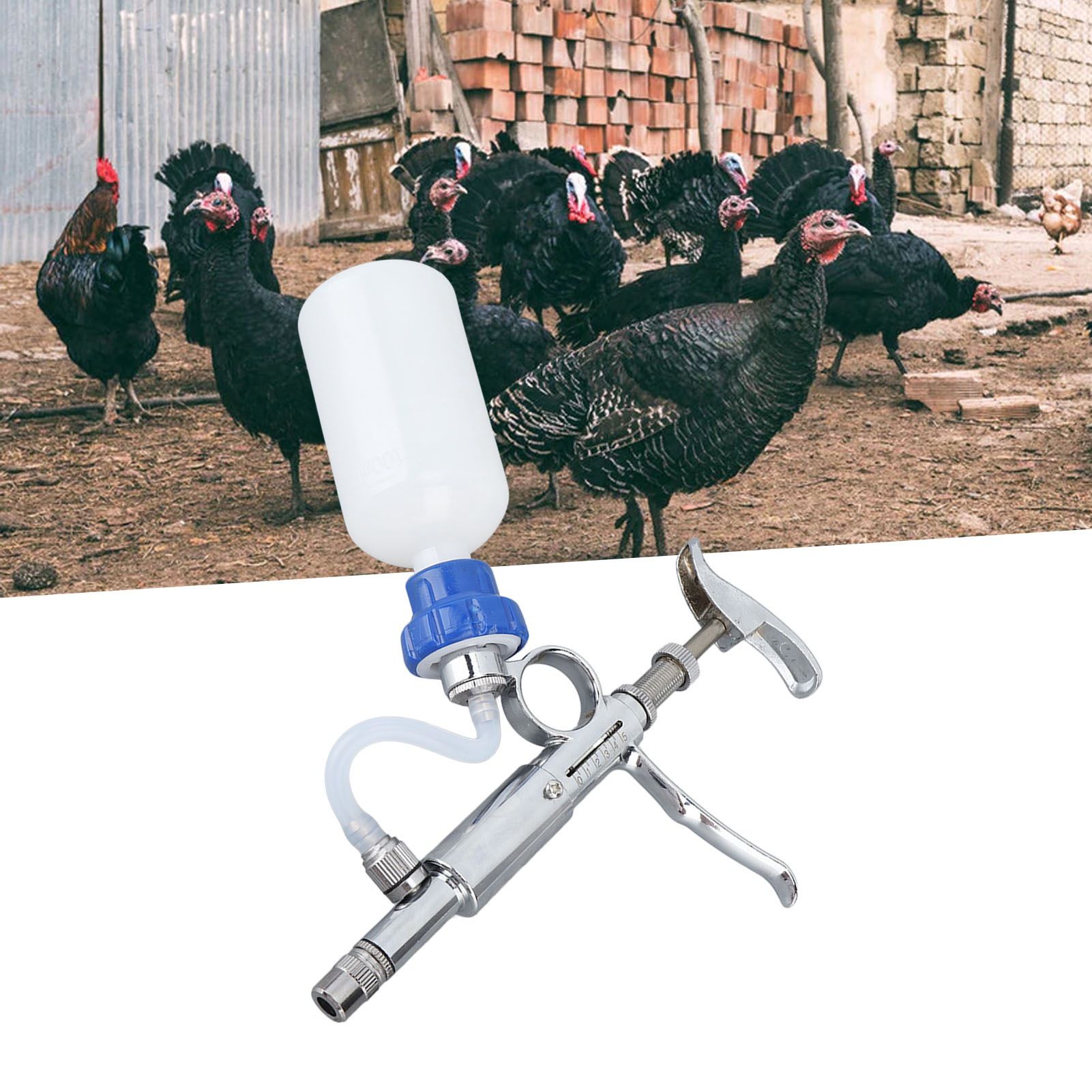 Adjustable Continuous Injection Syringe Stainless Steel Plastic Animal Syringe view 12