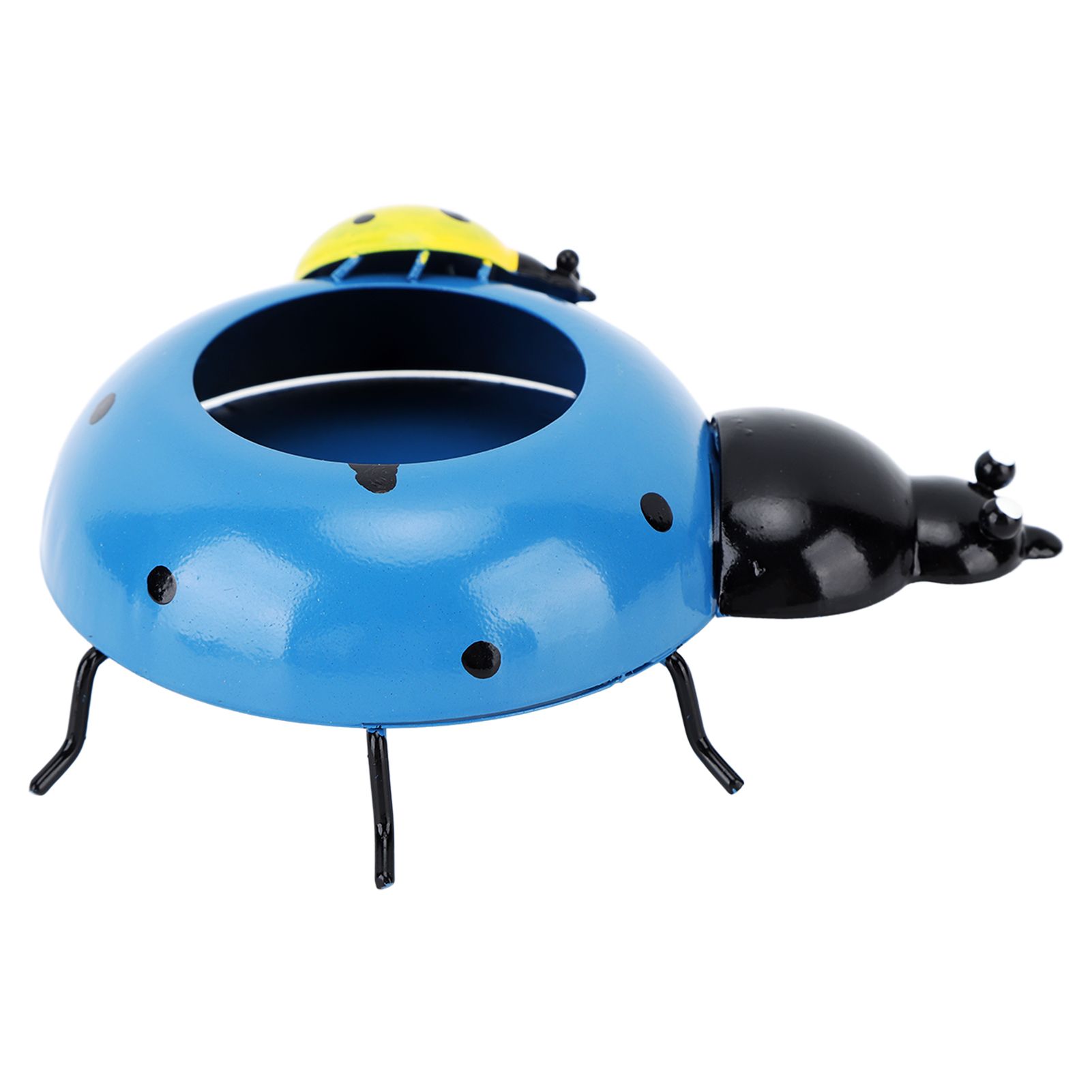 5.4cm Diameter Flower Pot Decor Ladybug Shaped Smoothing Surfaces Iron Planter view 2