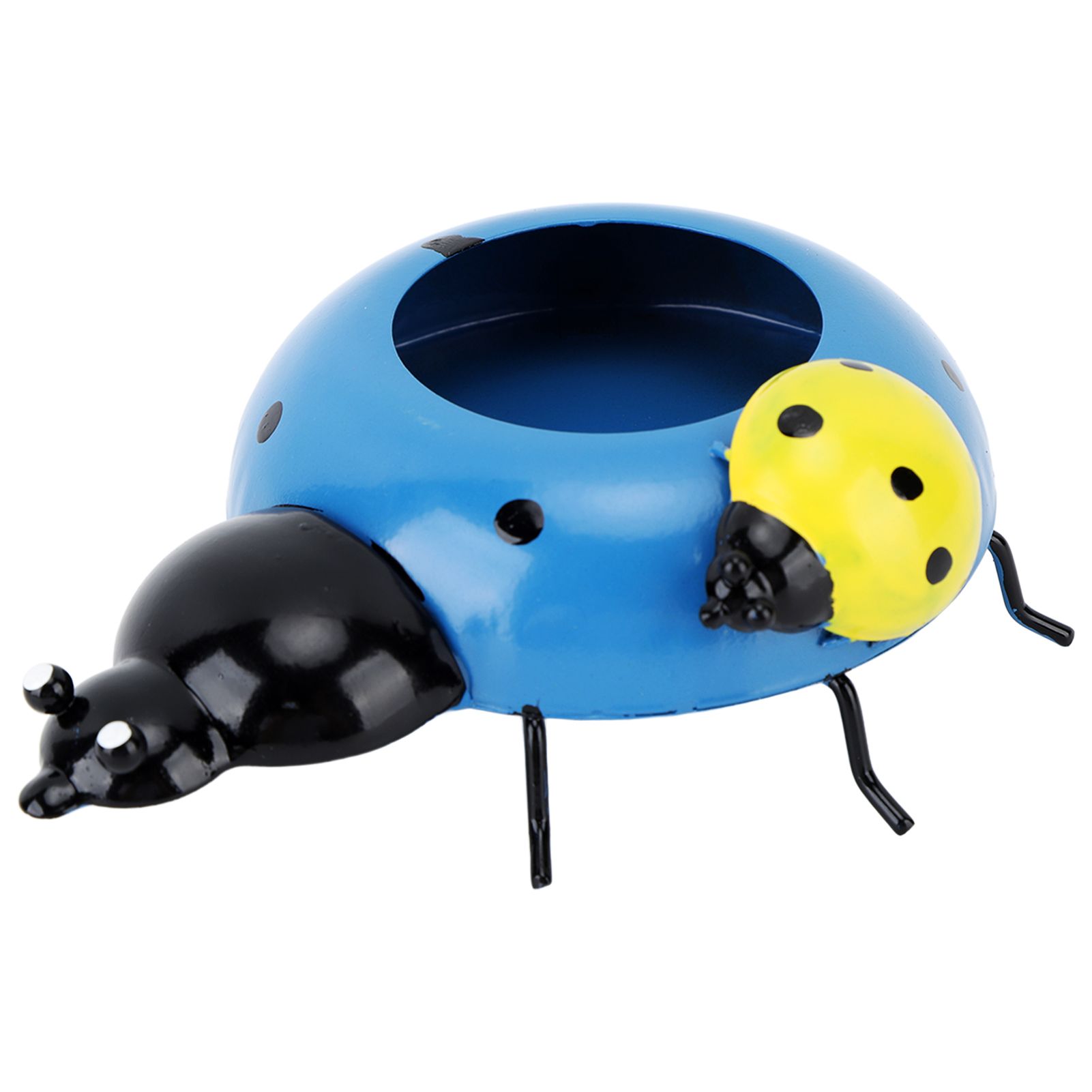 5.4cm Diameter Flower Pot Decor Ladybug Shaped Smoothing Surfaces Iron Planter view 3