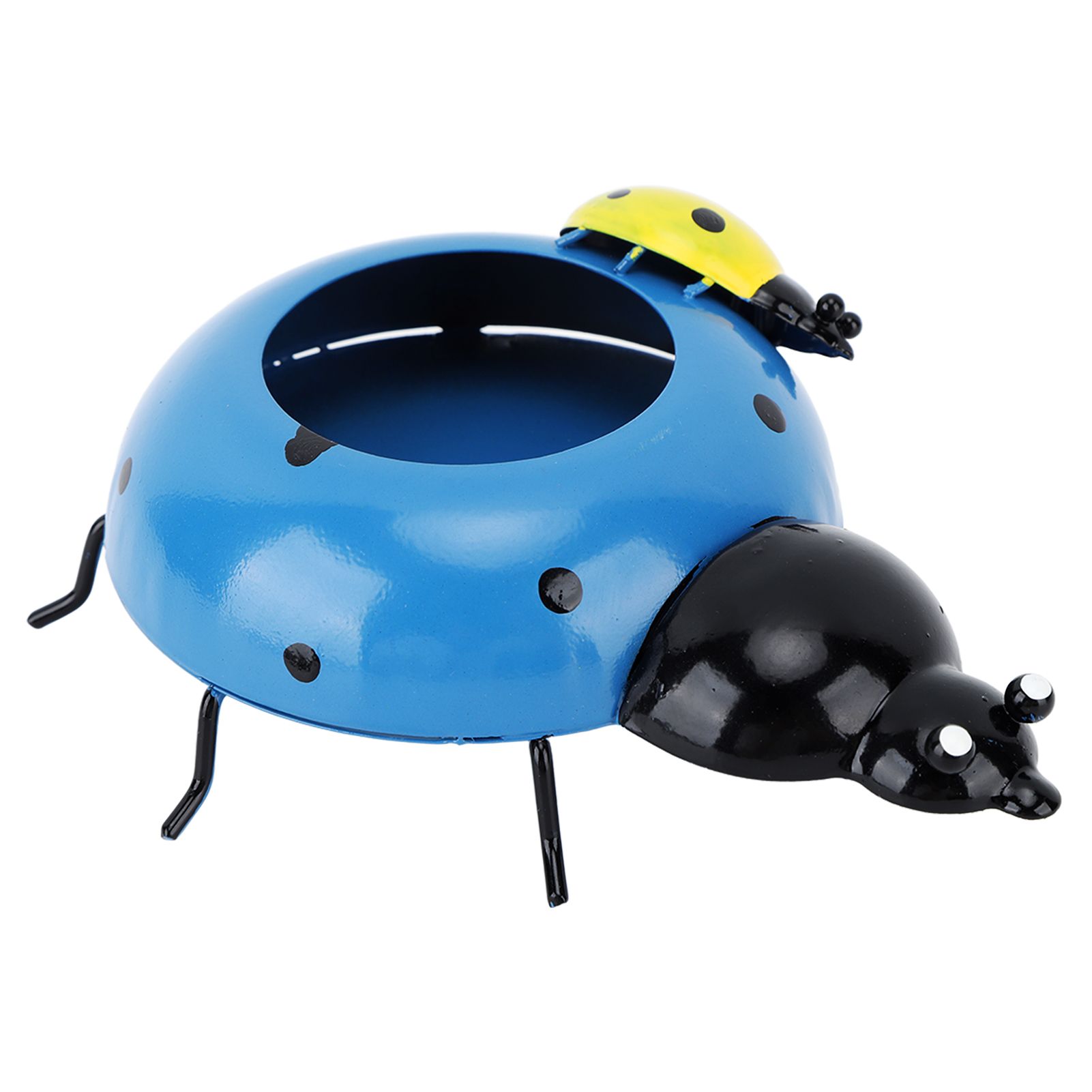 5.4cm Diameter Flower Pot Decor Ladybug Shaped Smoothing Surfaces Iron Planter view 9