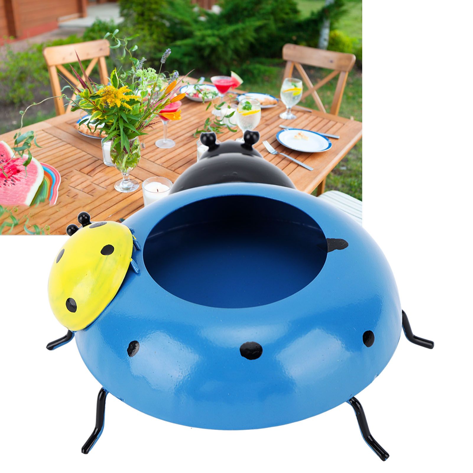 5.4cm Diameter Flower Pot Decor Ladybug Shaped Smoothing Surfaces Iron Planter view 11