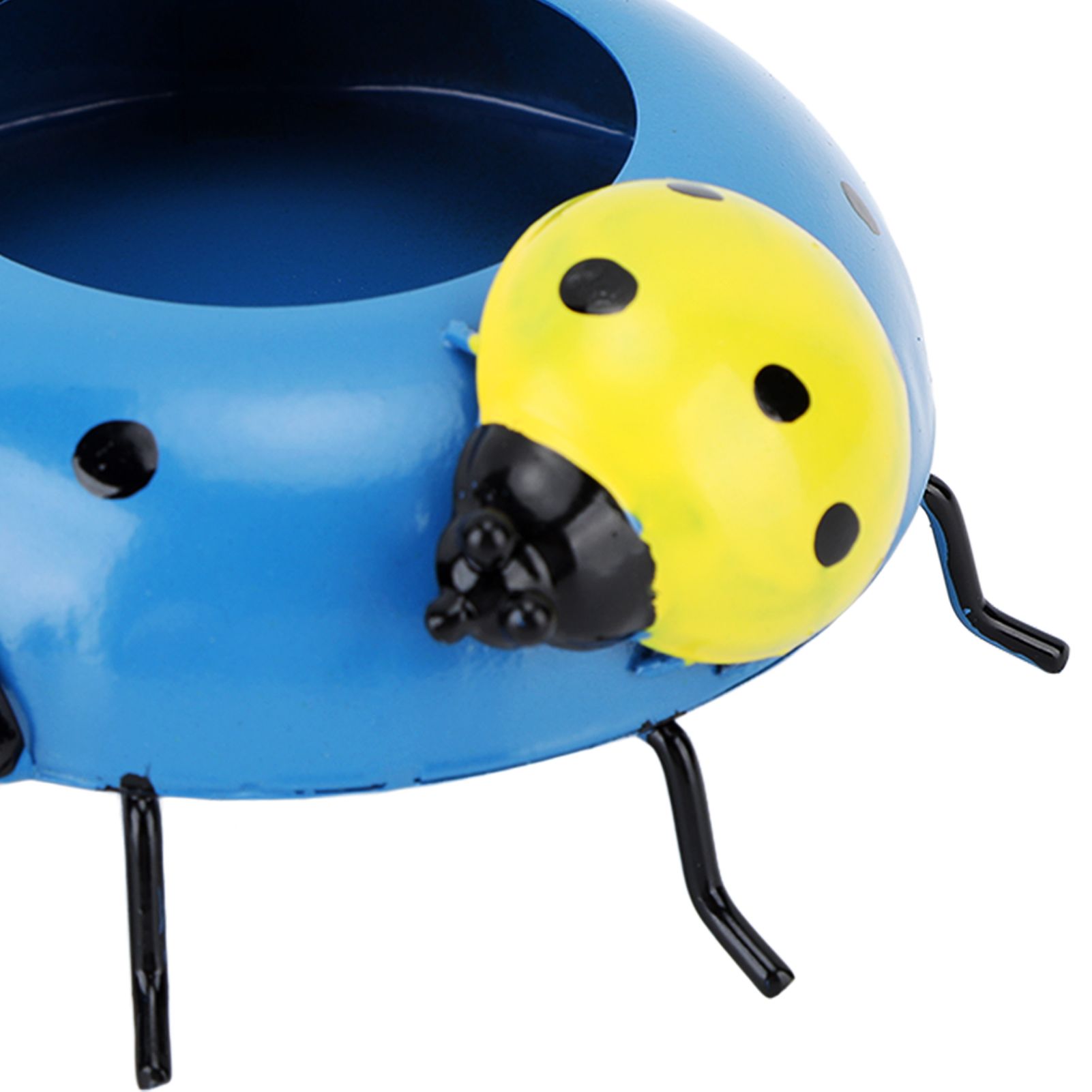 5.4cm Diameter Flower Pot Decor Ladybug Shaped Smoothing Surfaces Iron Planter view 14