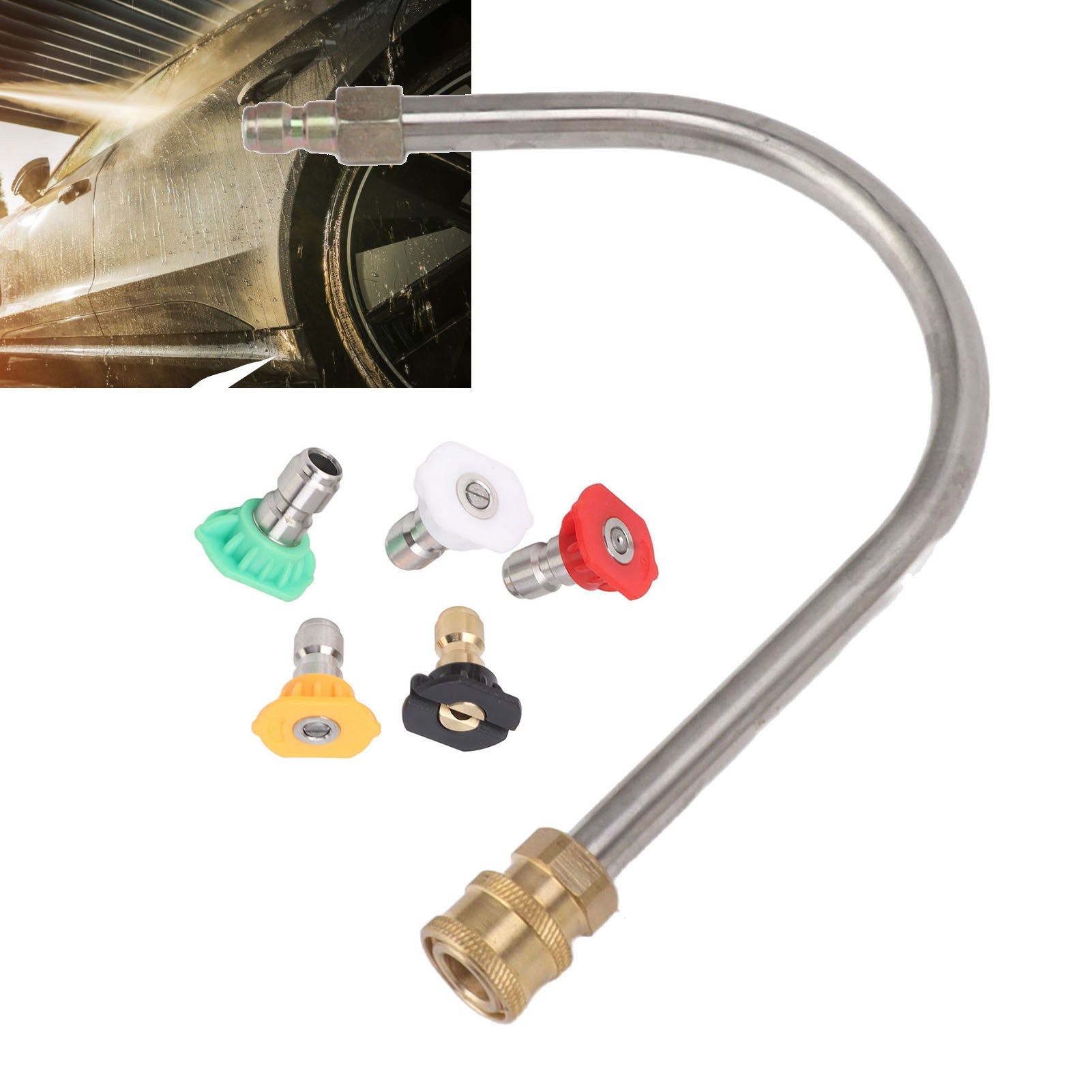 Pressure Washer Extension Wand Stainless Steel Brass 4000psi 1/4 Inch Quick view 12