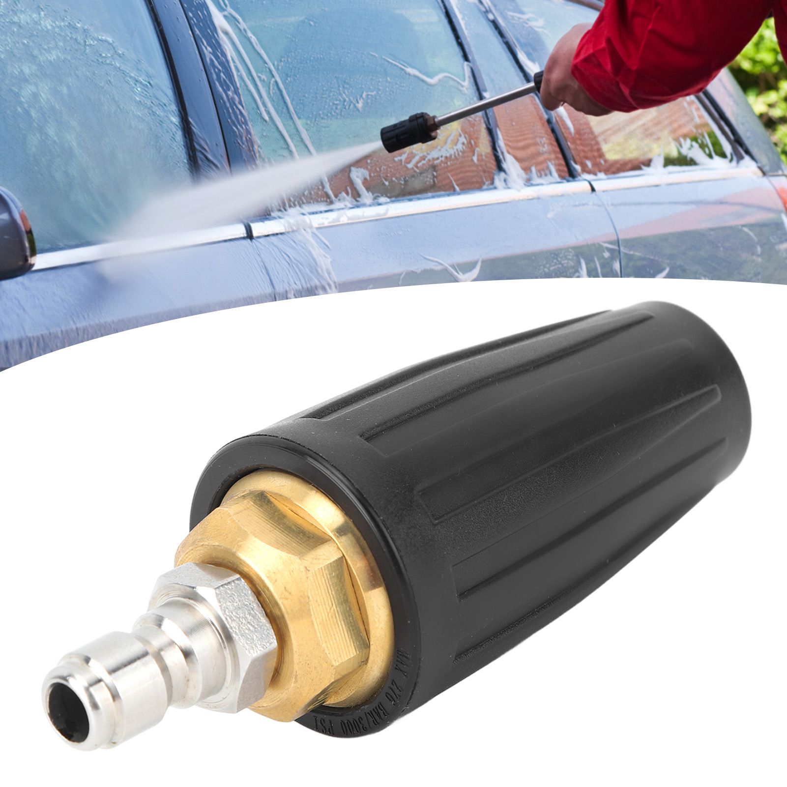 Pressure Washer Turbo Nozzle 1/4in Quick Connect Ceramic Core Copper 3000PSI view 11