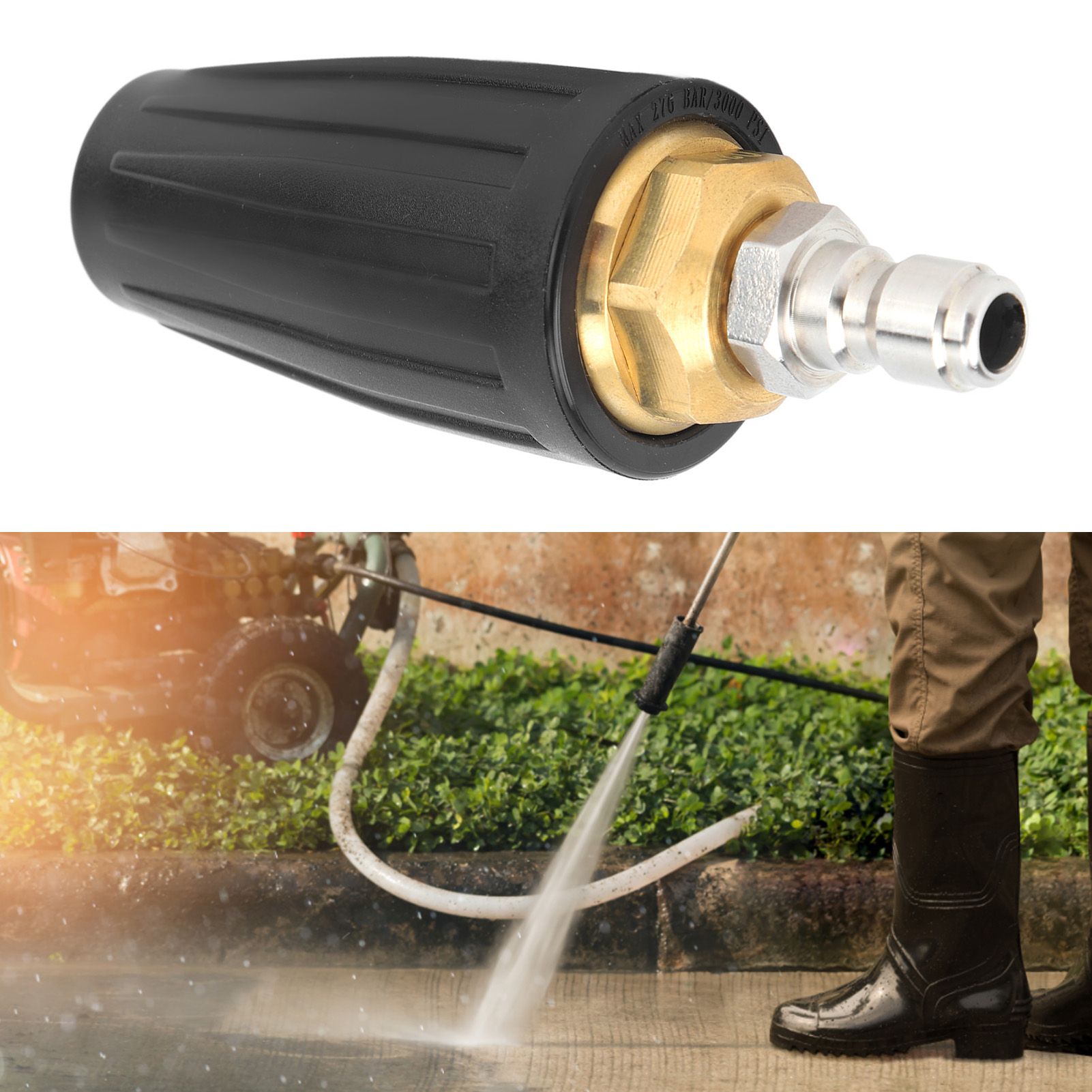Pressure Washer Turbo Nozzle 1/4in Quick Connect Ceramic Core Copper 3000PSI view 12