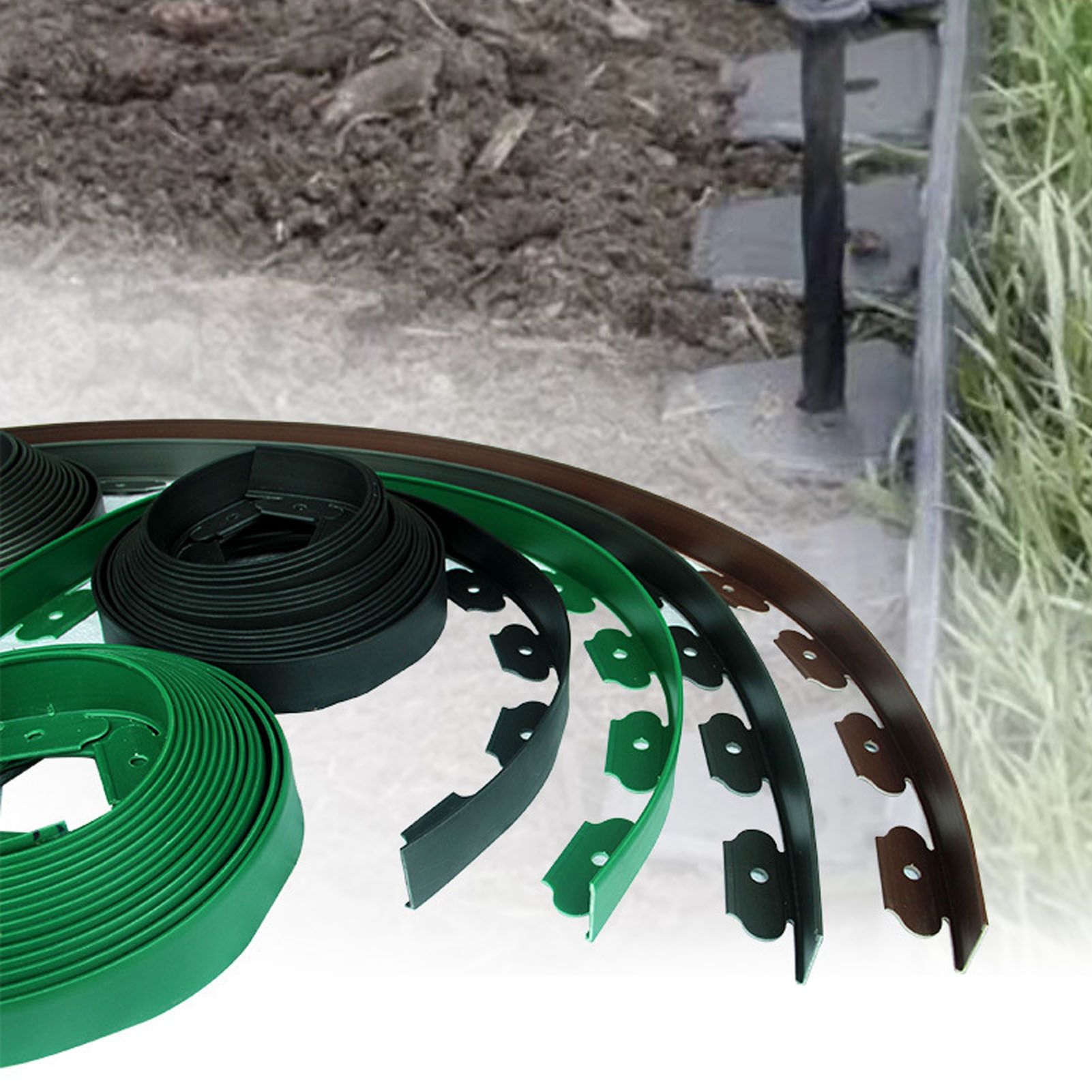 Landscape Edging Kit Lawn Edging Include 15 Spikes PE Garden Edging Border for view 12