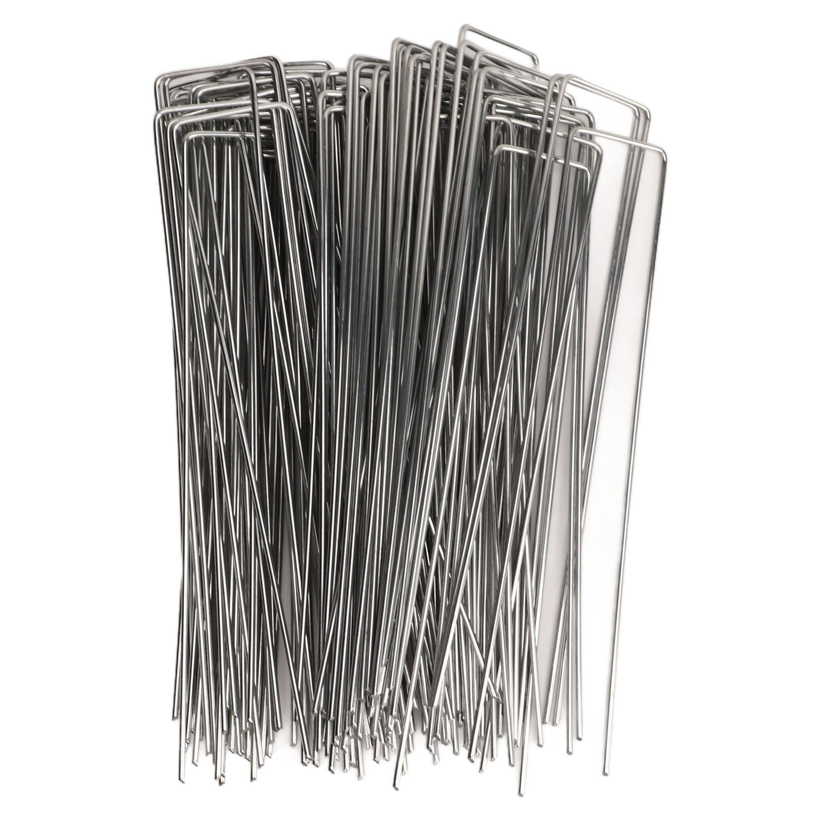 100Pcs U Shaped Garden Stakes Galvanized Steel Landscape Stakes Pins for Weed