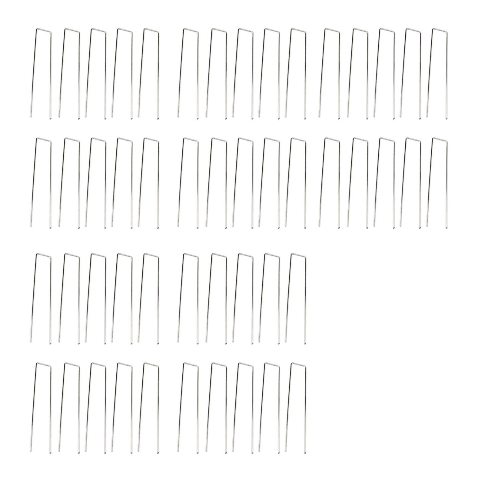 50Pcs Galvanized Steel Garden Stakes U Shaped Tent Stakes U Shaped Galvanized
