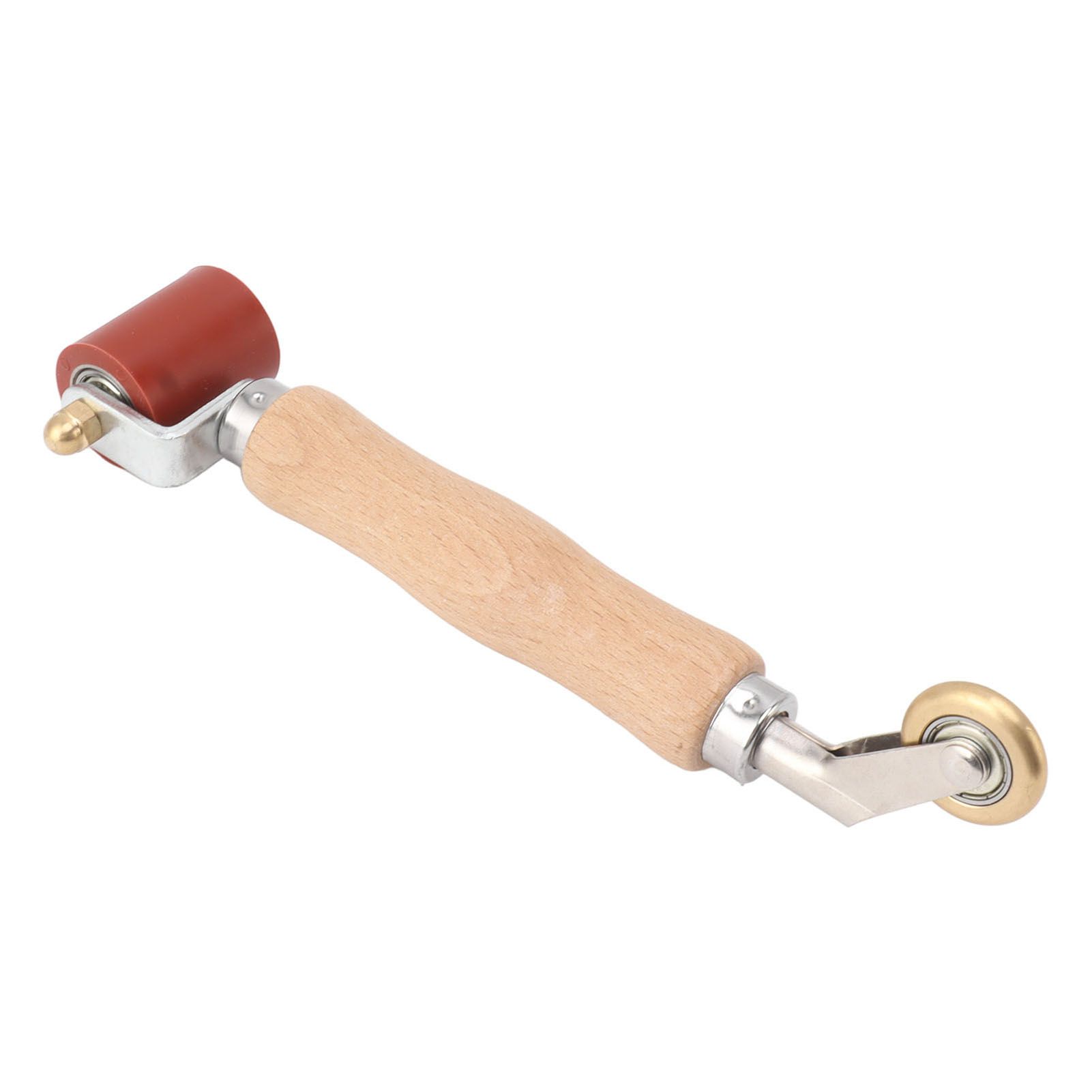 40mm Silicone Seam Roller Dual Use Brass Wheel Wood Handle Wallpaper Flat Seam