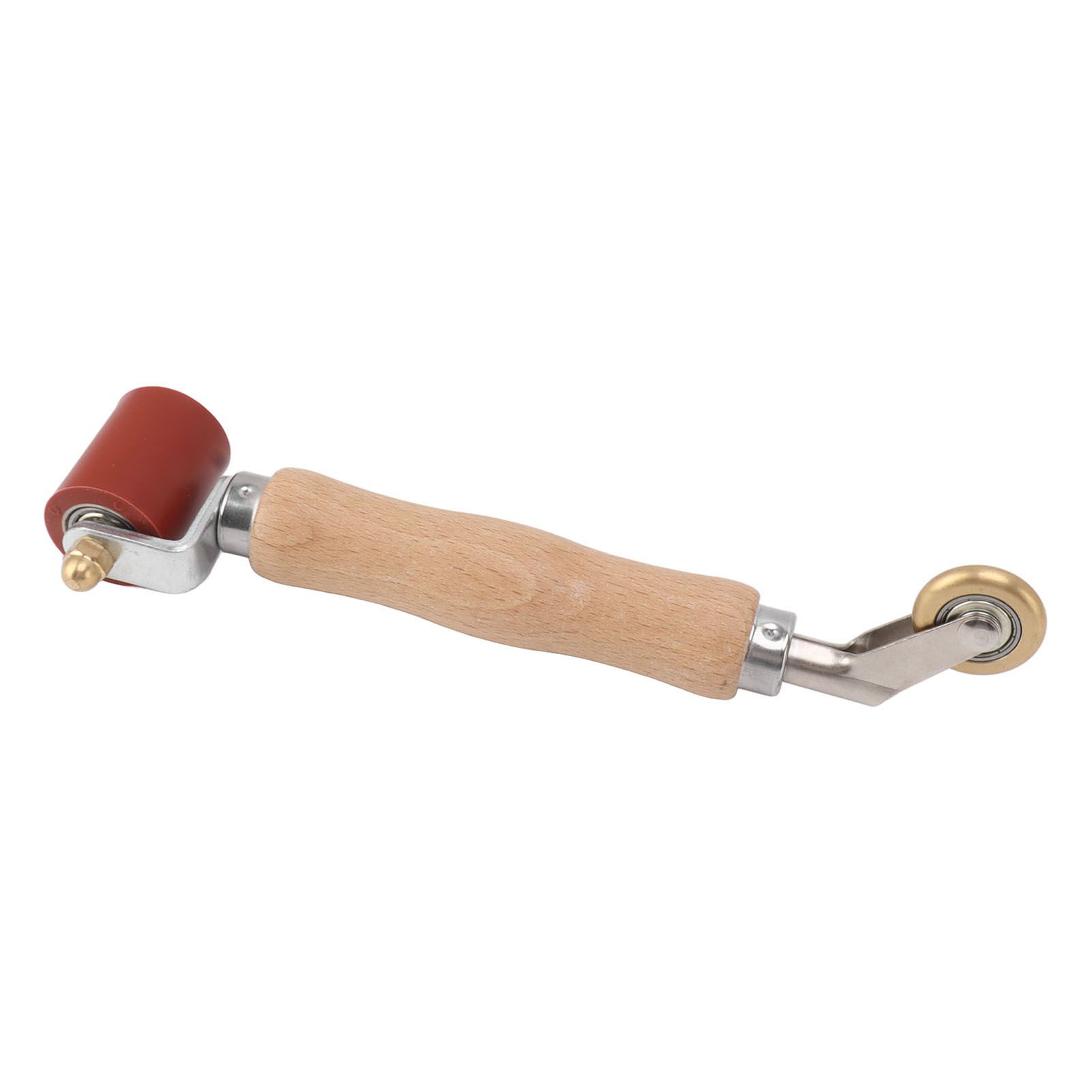 40mm Silicone Seam Roller Dual Use Brass Wheel Wood Handle Wallpaper Flat Seam view 2
