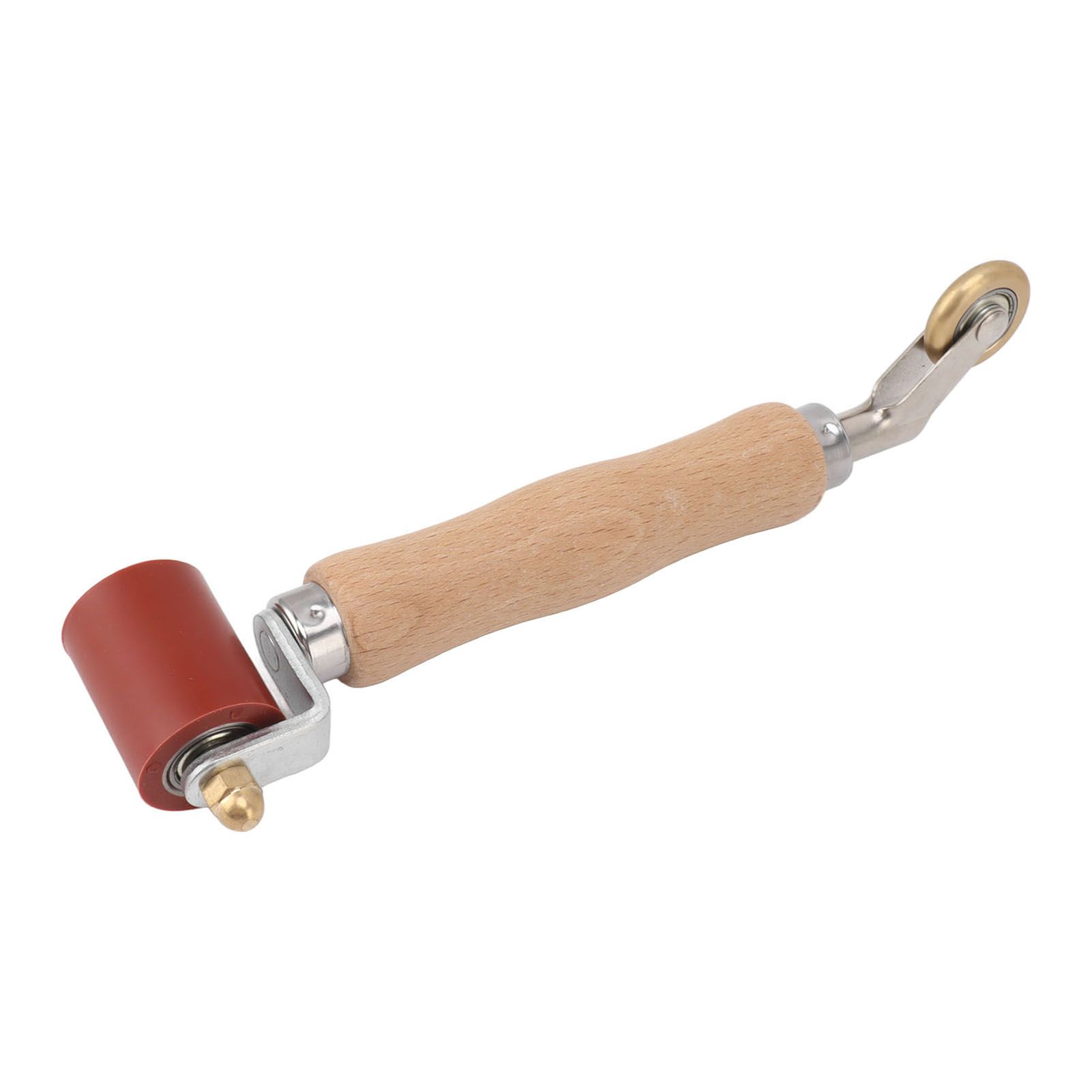 40mm Silicone Seam Roller Dual Use Brass Wheel Wood Handle Wallpaper Flat Seam view 3