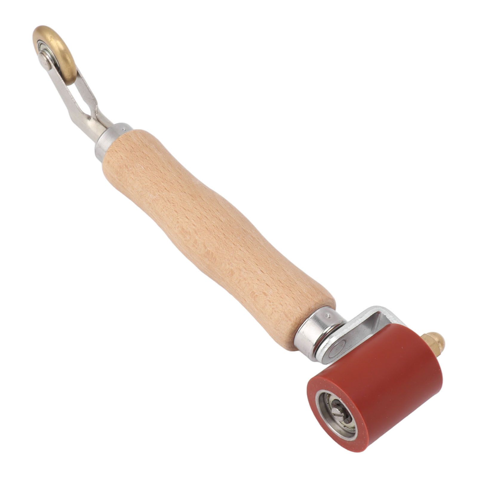 40mm Silicone Seam Roller Dual Use Brass Wheel Wood Handle Wallpaper Flat Seam view 4