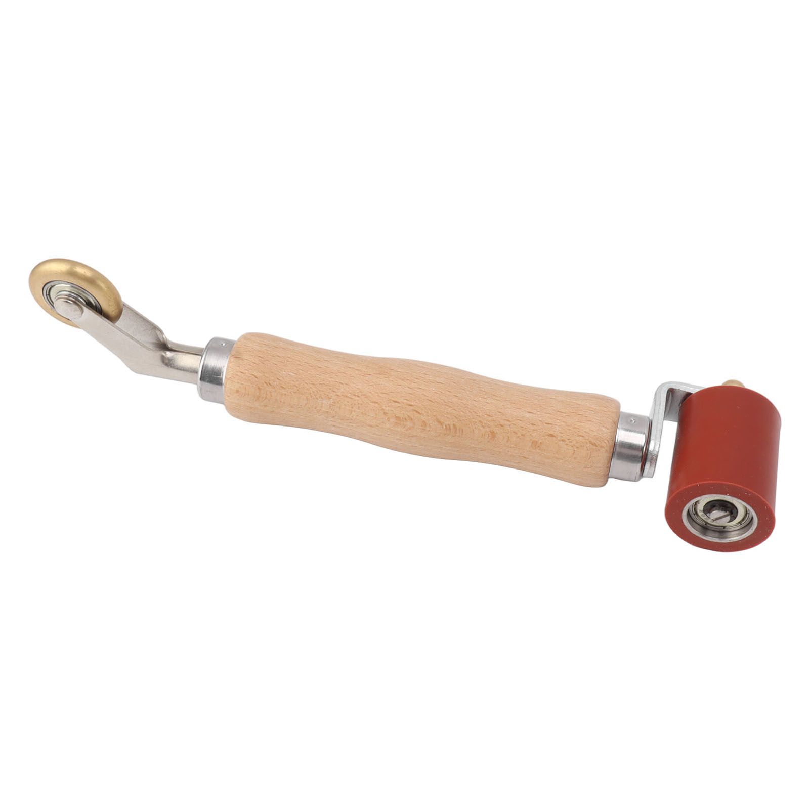 40mm Silicone Seam Roller Dual Use Brass Wheel Wood Handle Wallpaper Flat Seam view 5