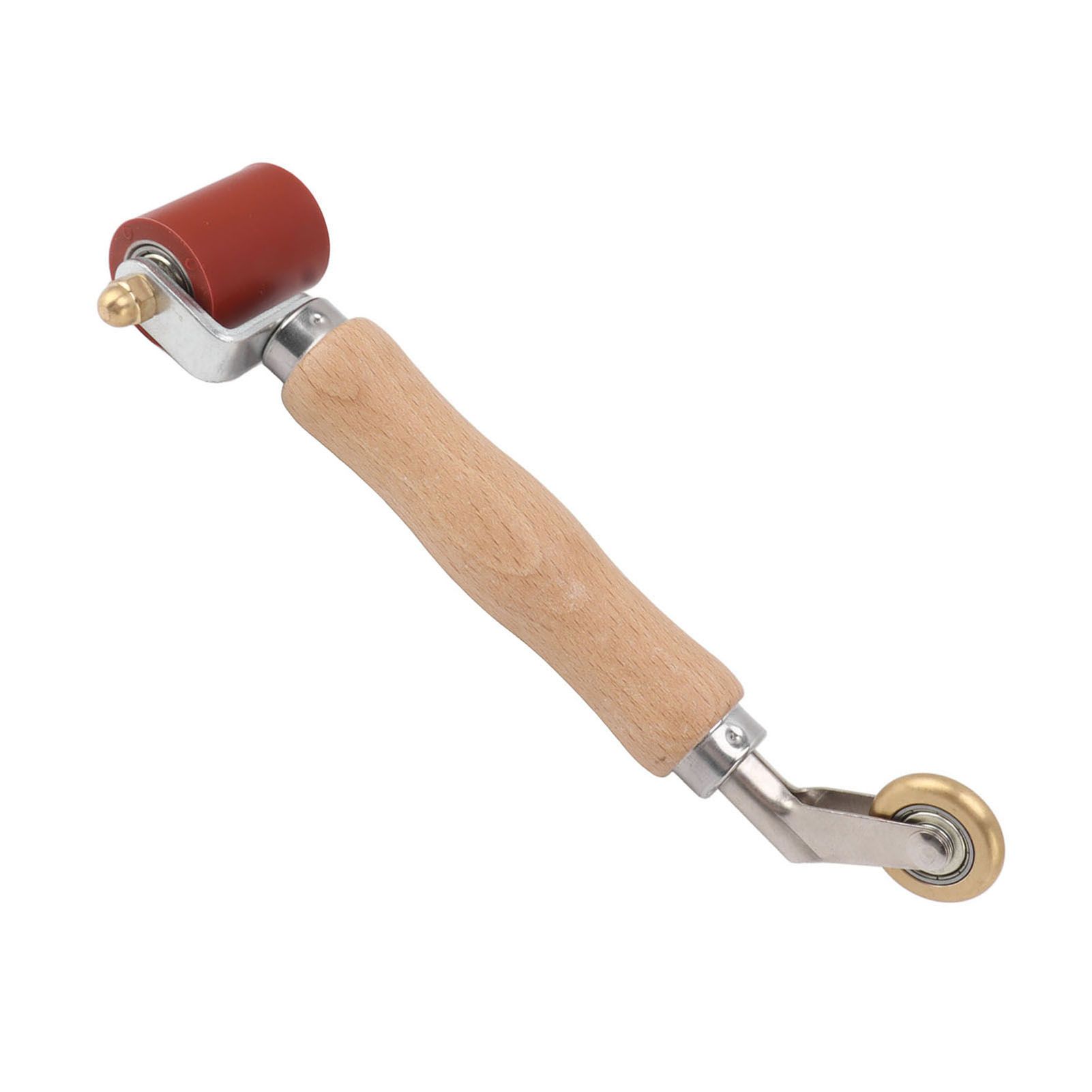 40mm Silicone Seam Roller Dual Use Brass Wheel Wood Handle Wallpaper Flat Seam view 9