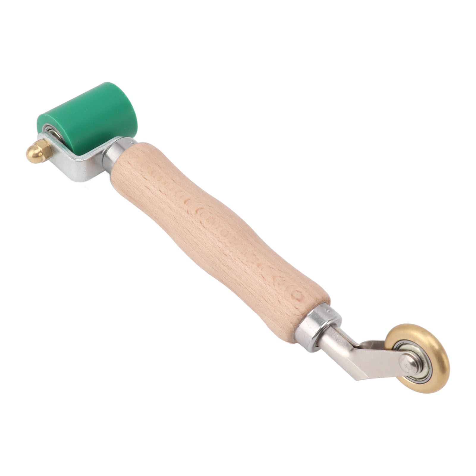 40mm Silicone Seam Roller Dual Use Brass Wheel Wood Handle Wallpaper Flat Seam