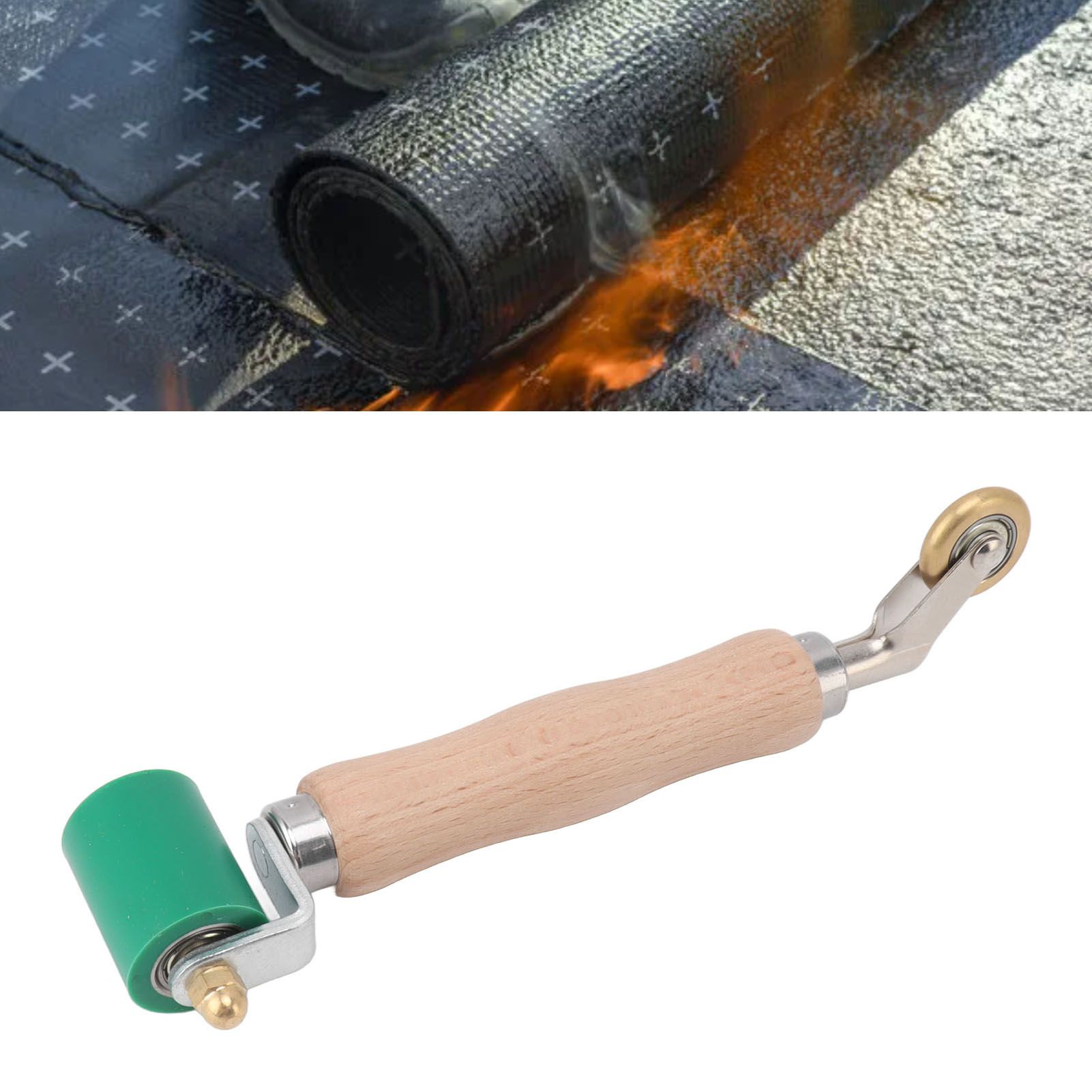40mm Silicone Seam Roller Dual Use Brass Wheel Wood Handle Wallpaper Flat Seam view 11