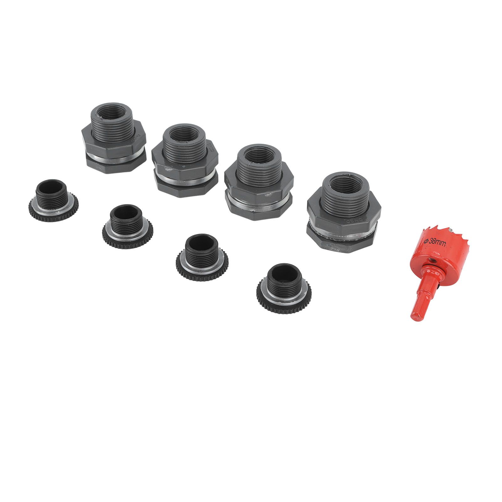 3/4 Inch Rain Barrel Bulkhead Fitting Kit with Plugs Hole Saw Tool PVC Spigot view 5