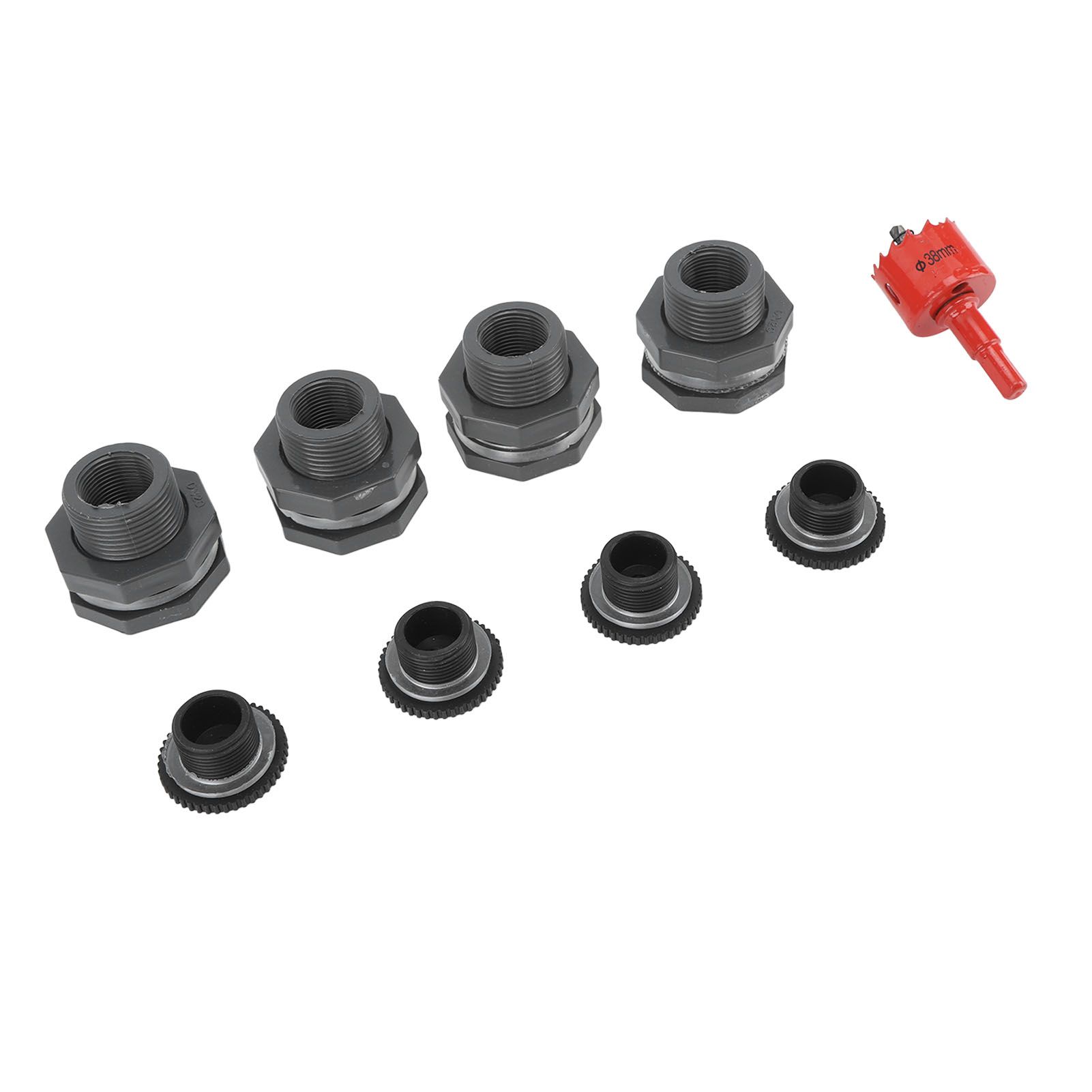 3/4 Inch Rain Barrel Bulkhead Fitting Kit with Plugs Hole Saw Tool PVC Spigot view 6