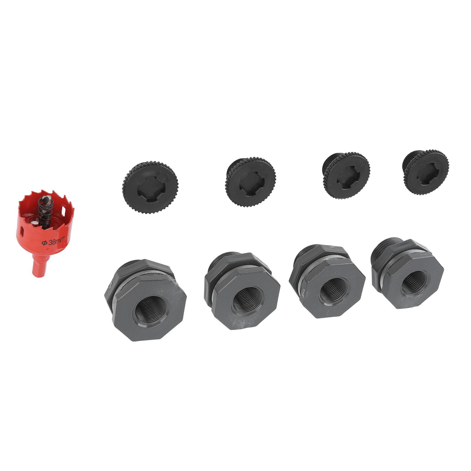 3/4 Inch Rain Barrel Bulkhead Fitting Kit with Plugs Hole Saw Tool PVC Spigot view 7