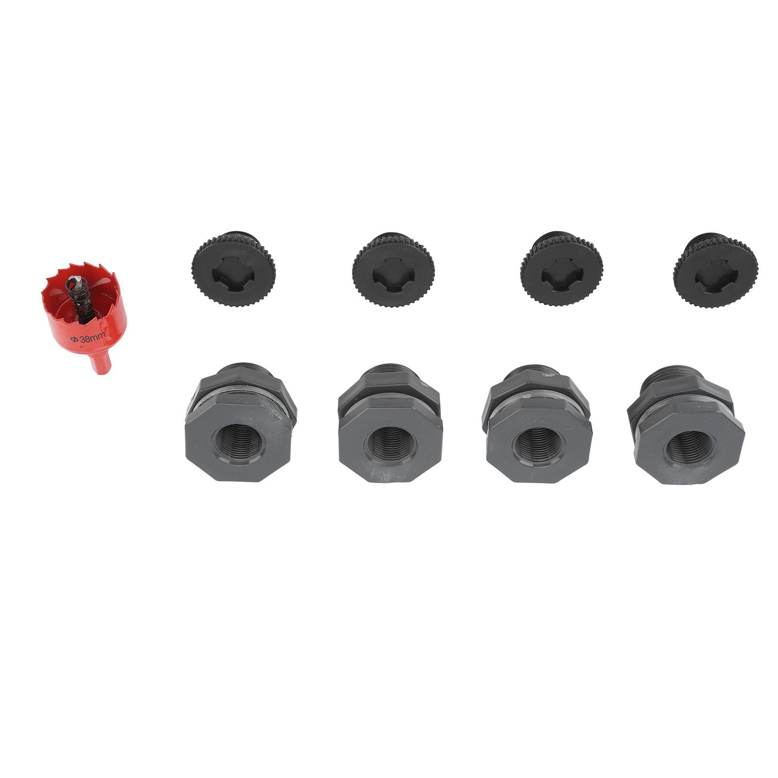 3/4 Inch Rain Barrel Bulkhead Fitting Kit with Plugs Hole Saw Tool PVC Spigot view 8