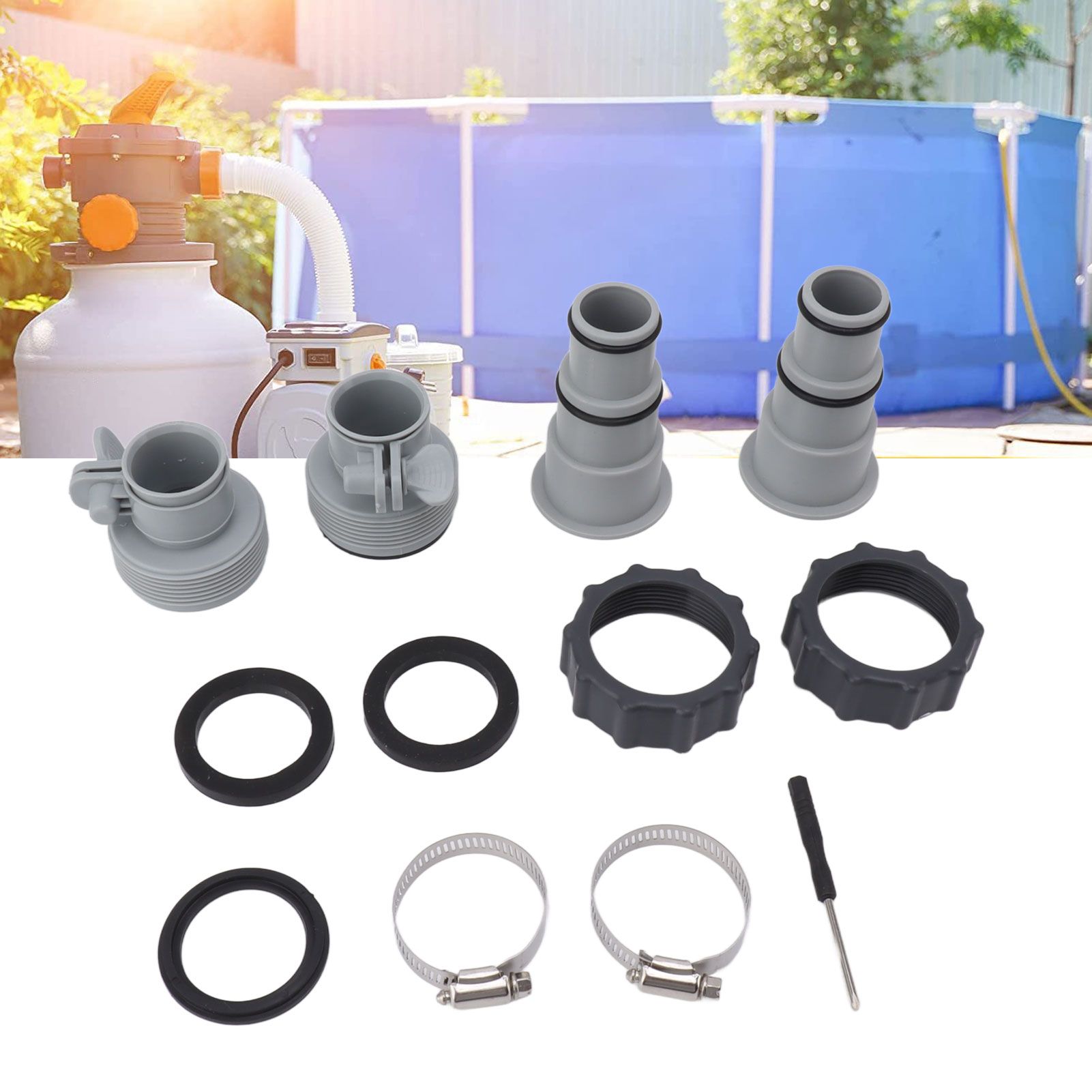 Pool Hose Adapter Replacement Hose Adapter with Collar for Threaded Connection view 11